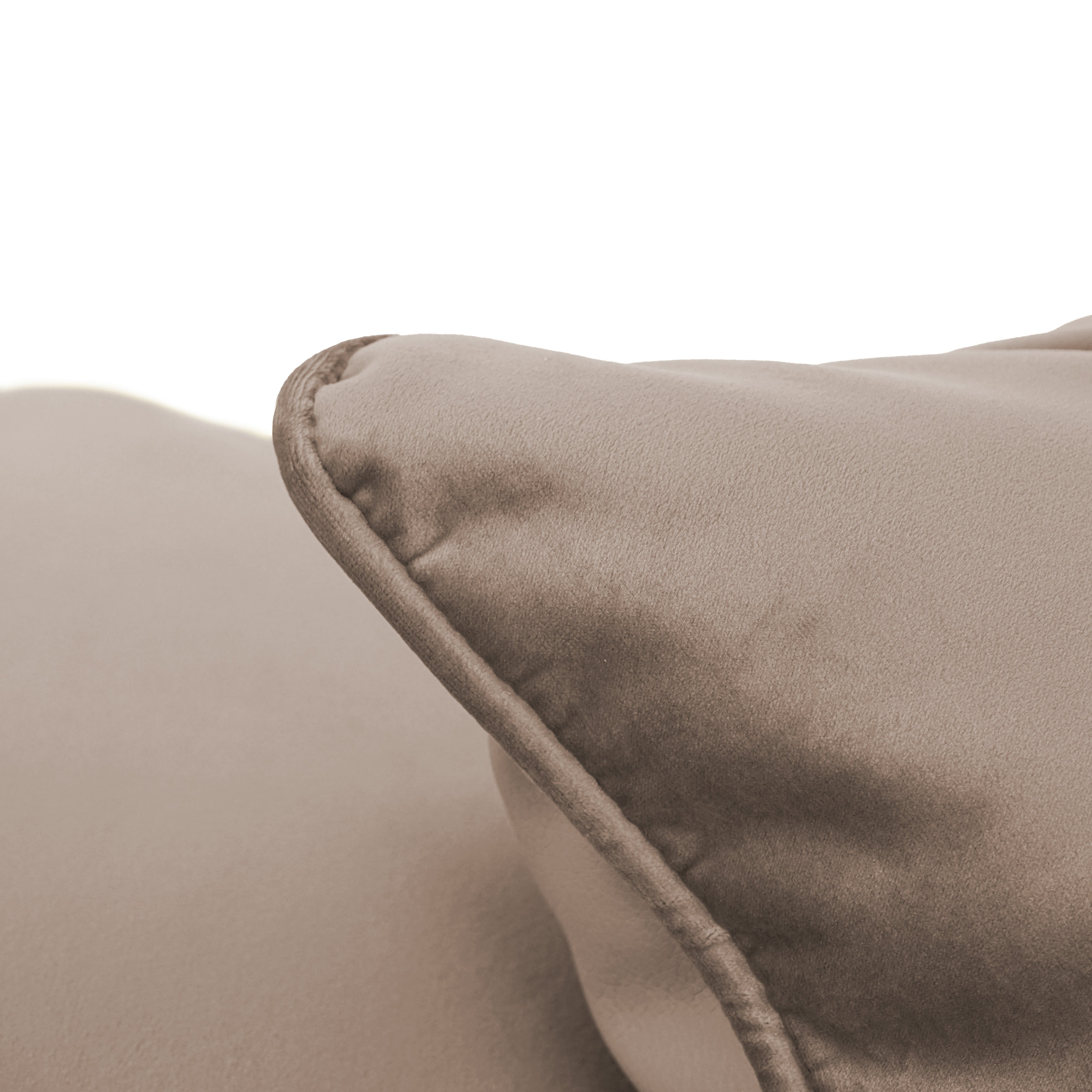 18" x 18" Square Microfiber and Faux Leather Pillow with Piping, 2-Piece - Caffe