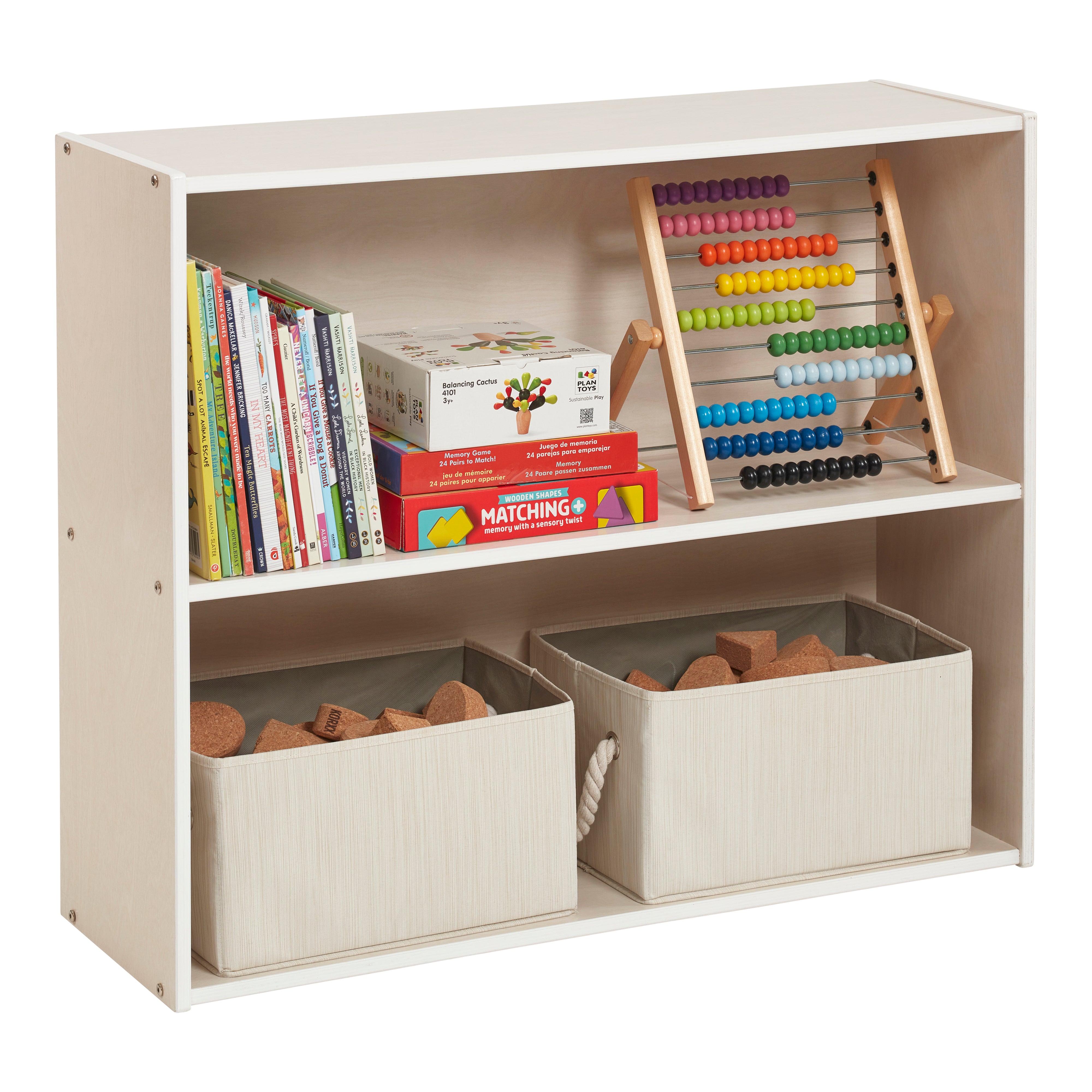 Streamline 2-Shelf Storage Cabinet with Back 30in H - White Wash