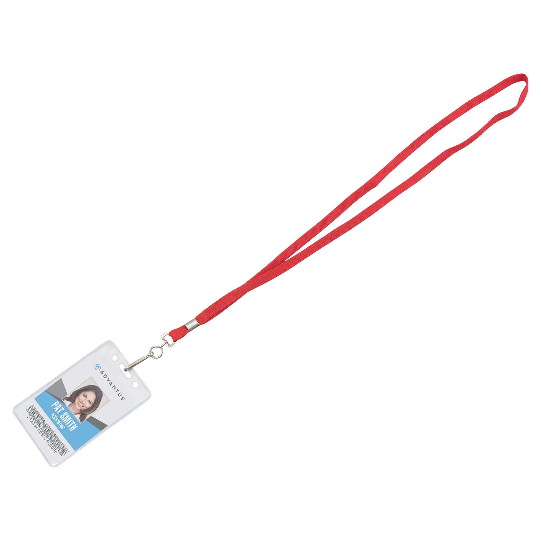 Deluxe Lanyard with J-Hook, Red, Box of 24