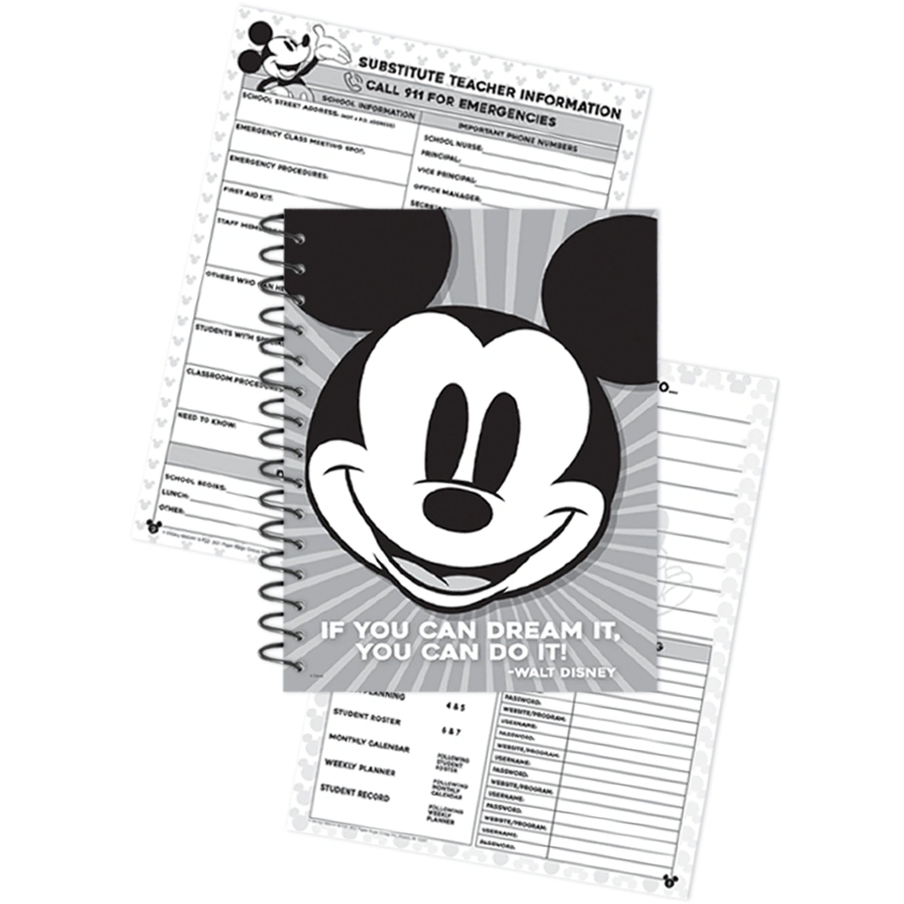 Mickey Mouse® Throwback Lesson Plan Spiral Bound Book