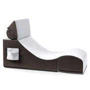 Jaxx Flexx V-Tex Convertible 3 in 1 Gamer Chair, Table, & Ottoman w/ Adjustable Headrest & Pocket - Vinyl Submarine Grey