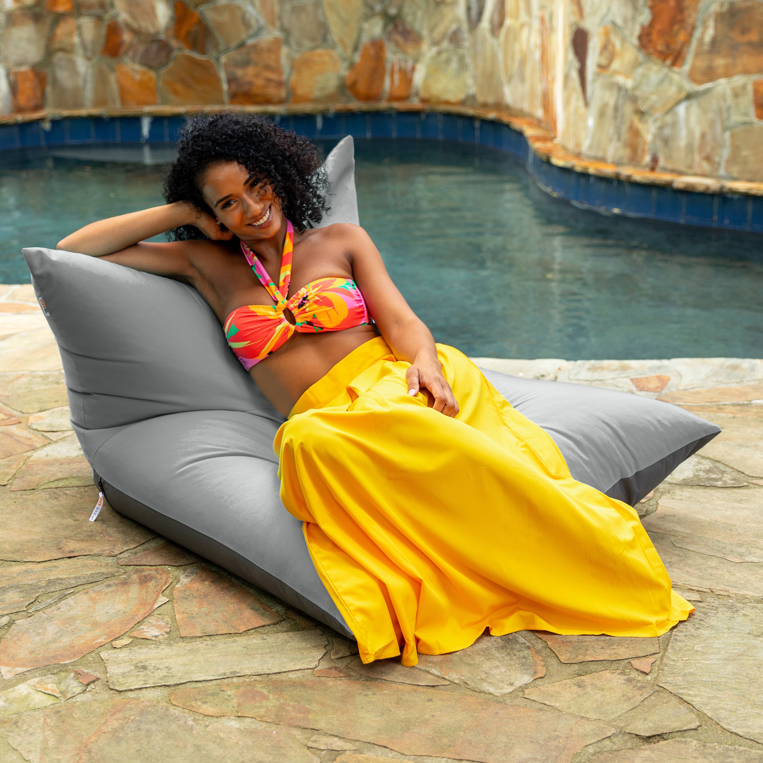 Jaxx Finster Outdoor Bean Bag Lounge Chair - Sunbrella Granite