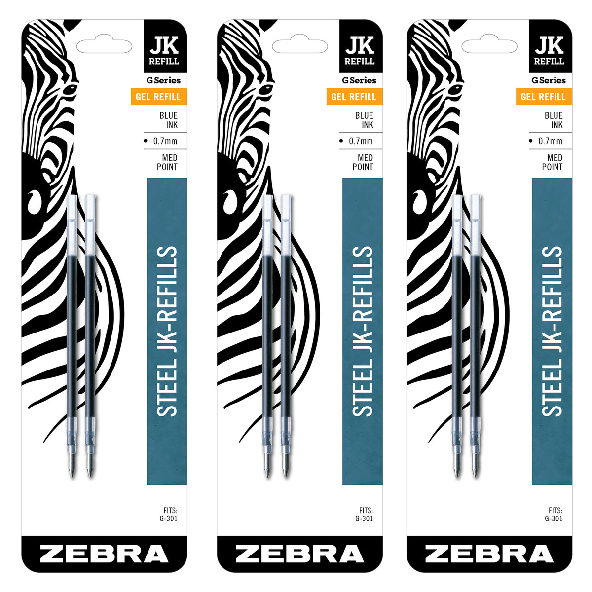 (3 PK) JK-REFILL 0.7MM BLUE 2PK