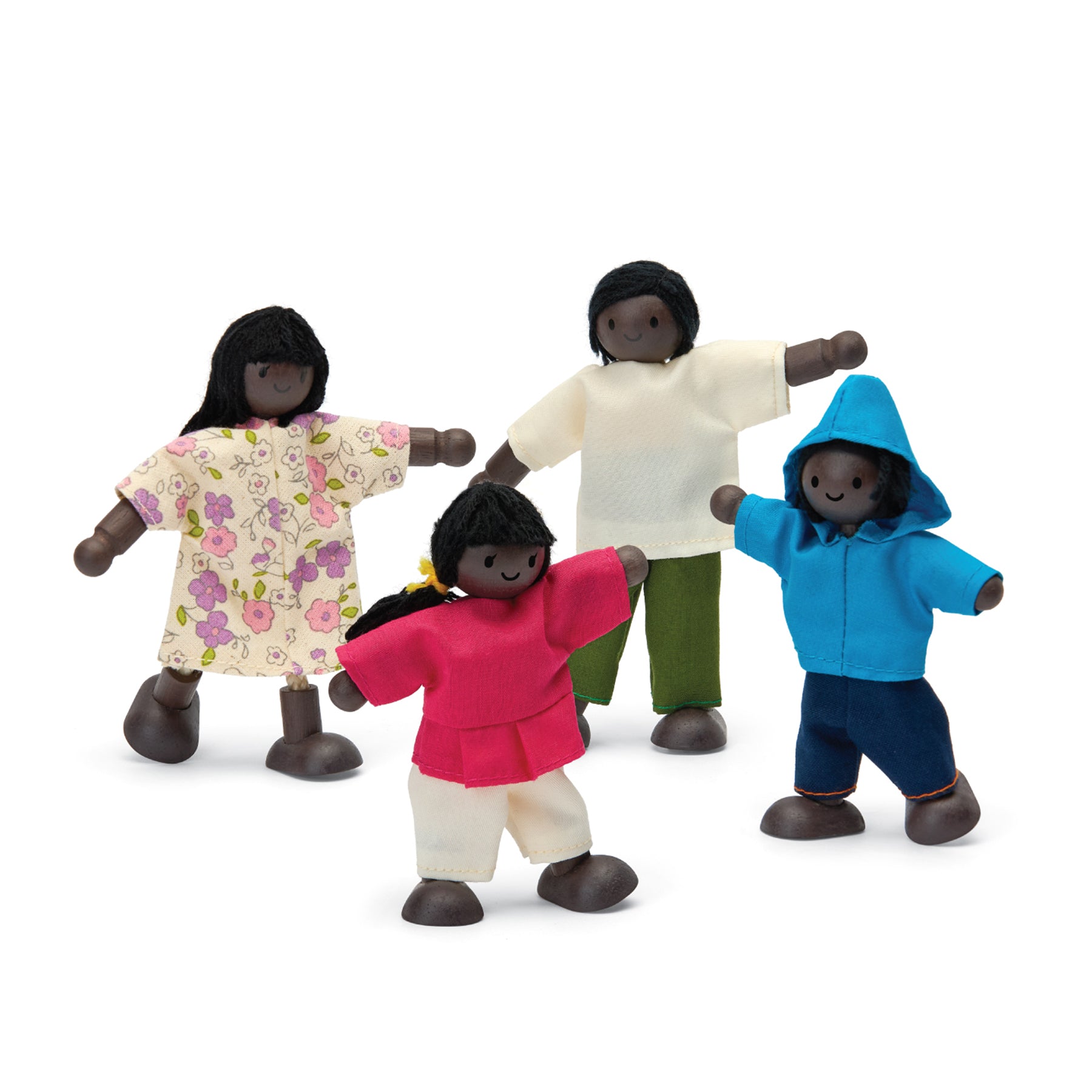 Wooden Doll Family - Dark Skin Tone