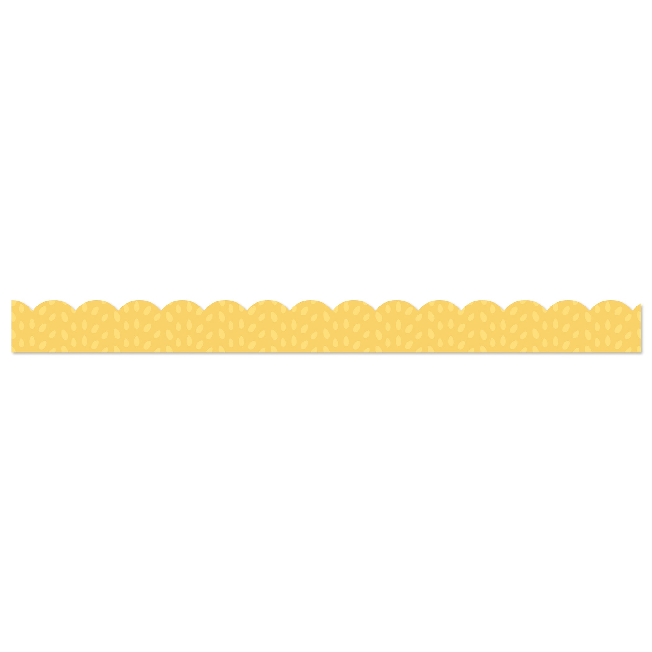 Grow Together Yellow with Painted Dots Scalloped Borders, 39 Feet