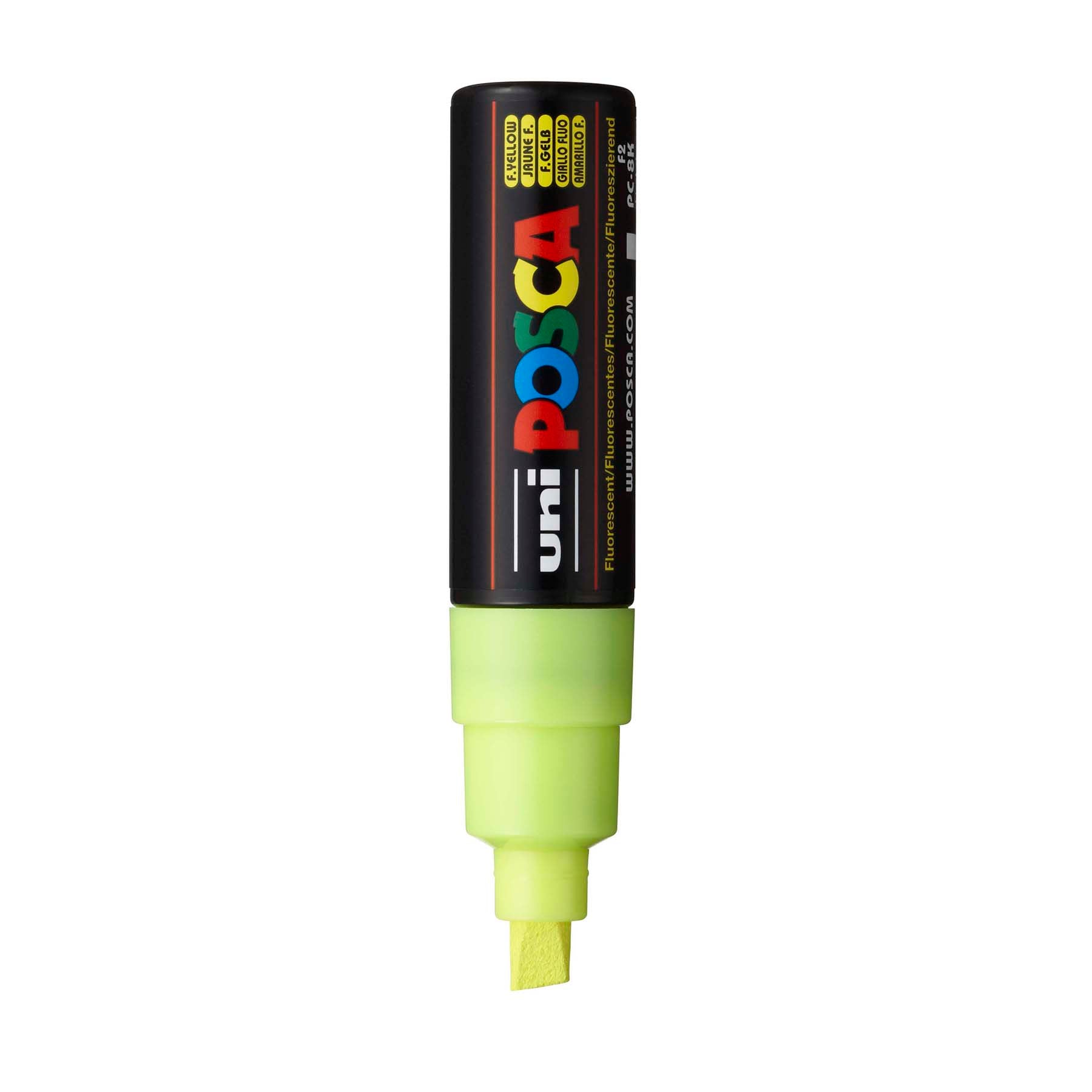 uni® POSCA PC-8K Water-Based Paint Markers, Broad Tip (8mm), Fluorescent Yellow
