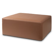 Jaxx Fairlie Couch Ottoman - Oversized Square Foam Coffee Table Ottoman, 36", Premium Faux Leather, Walnut