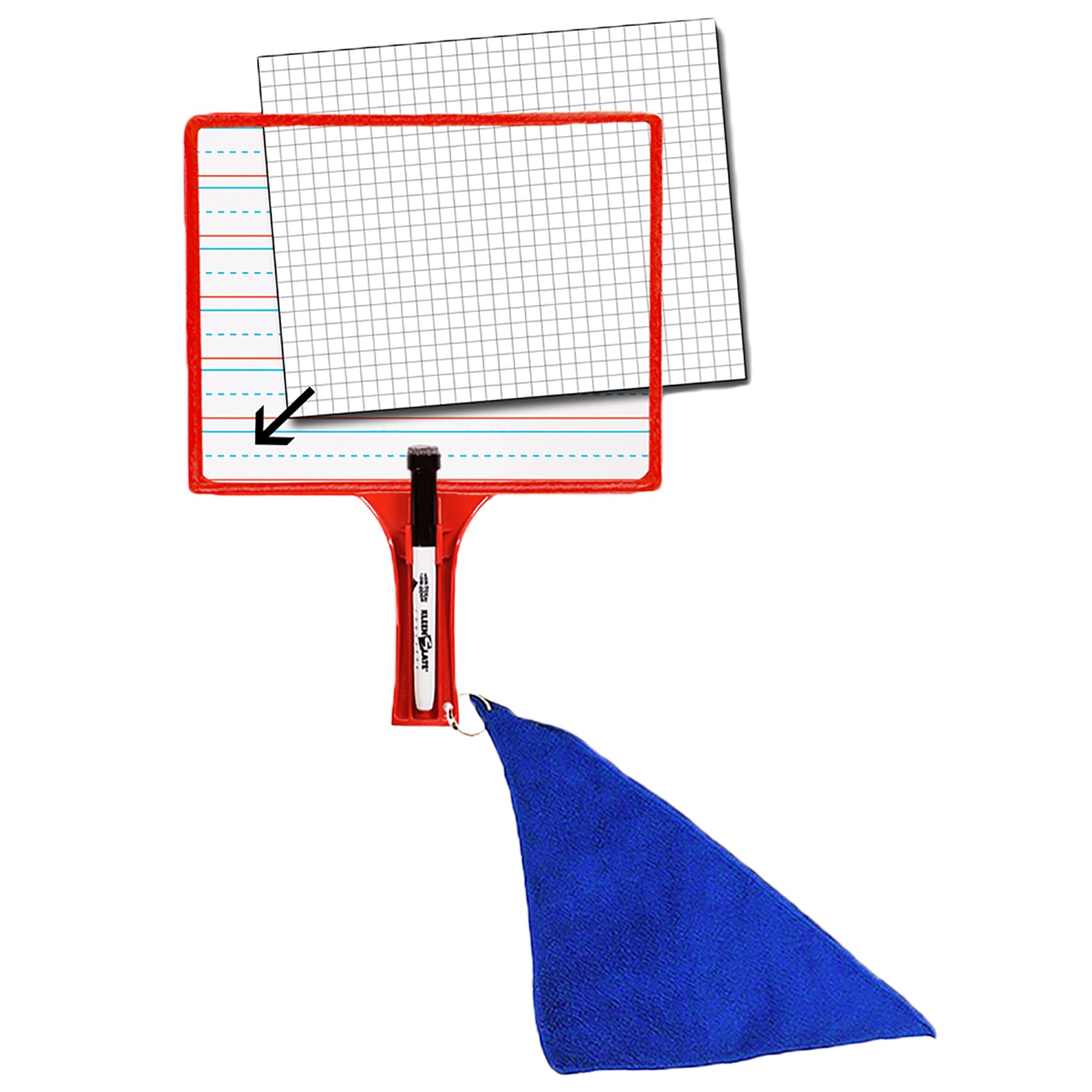 Customizable Handheld Whiteboards with Clear Dry Erase Sleeves & Markers, Class Set of 12