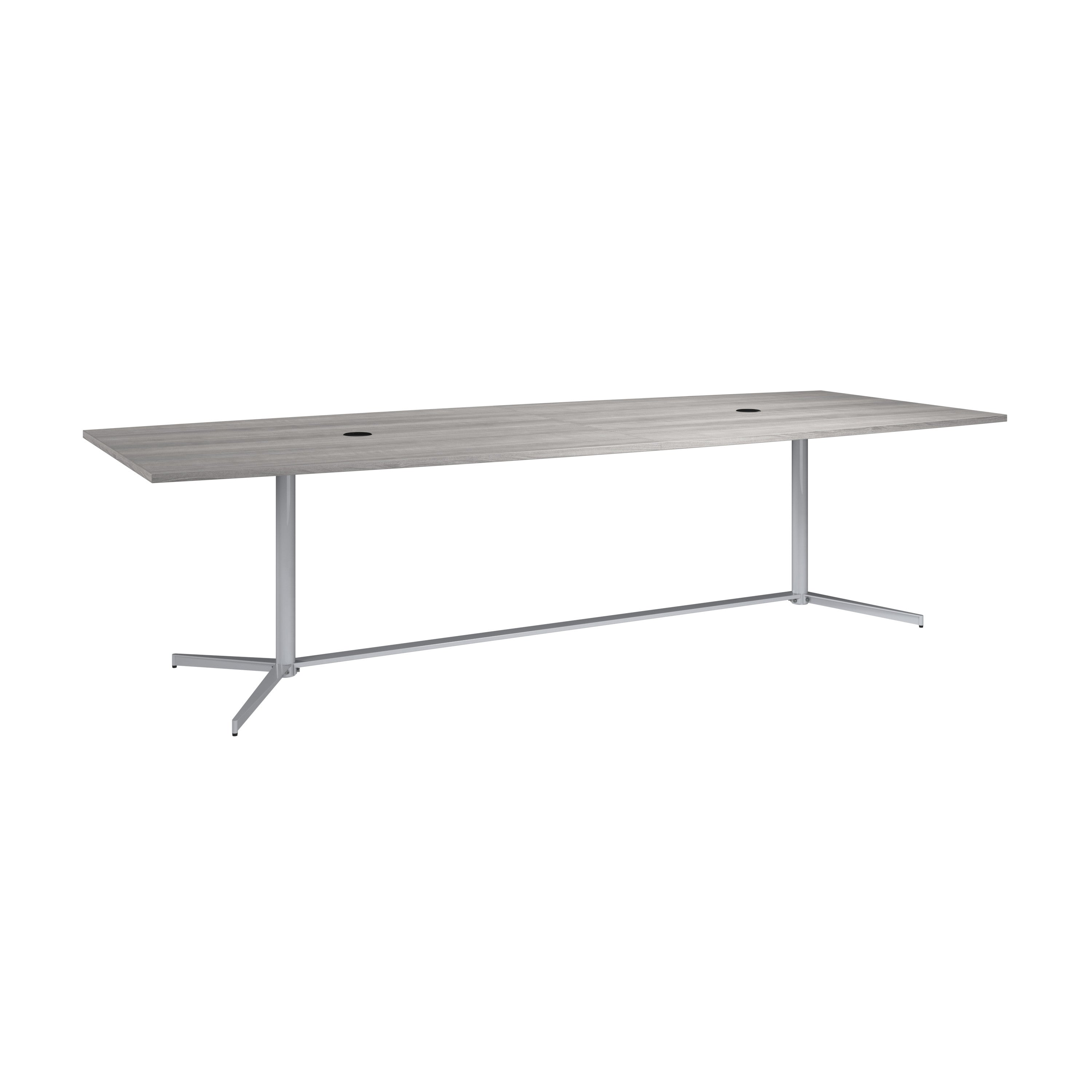 Bush Business Furniture 120-inch Office Conference Table with Metal Base in Platinum Gray - 119.21" Width x 47.52" Depth x 28.65" Height