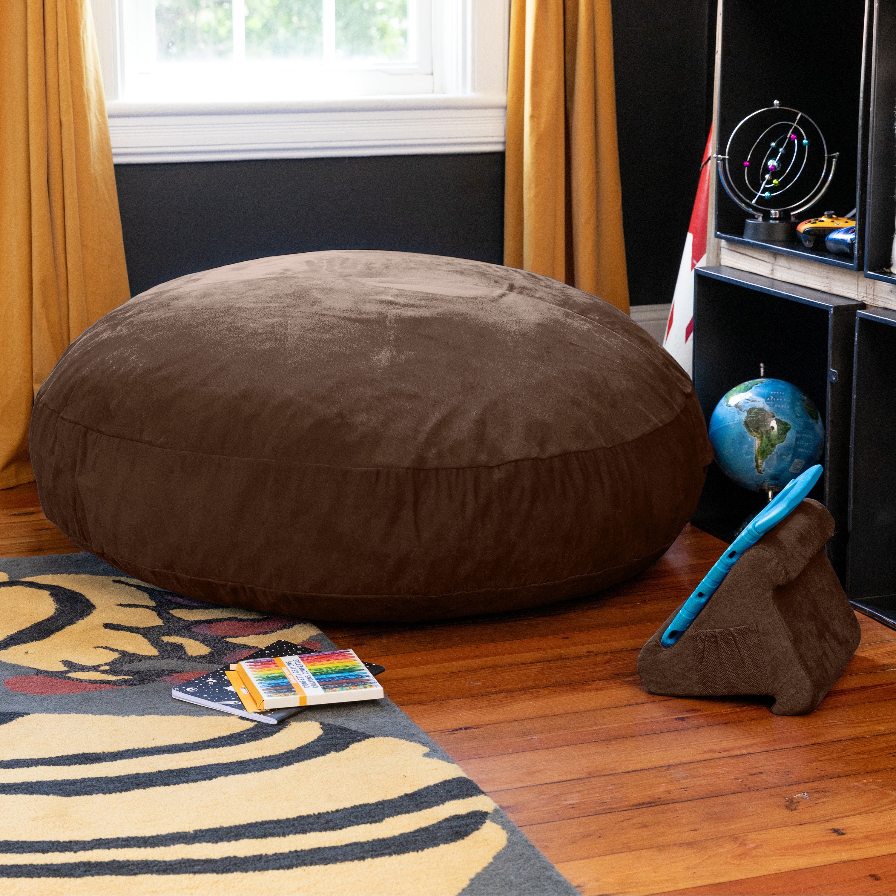 Jaxx Cocoon 4 Foot Bean Bag Chair and Crash Pad, Chocolate