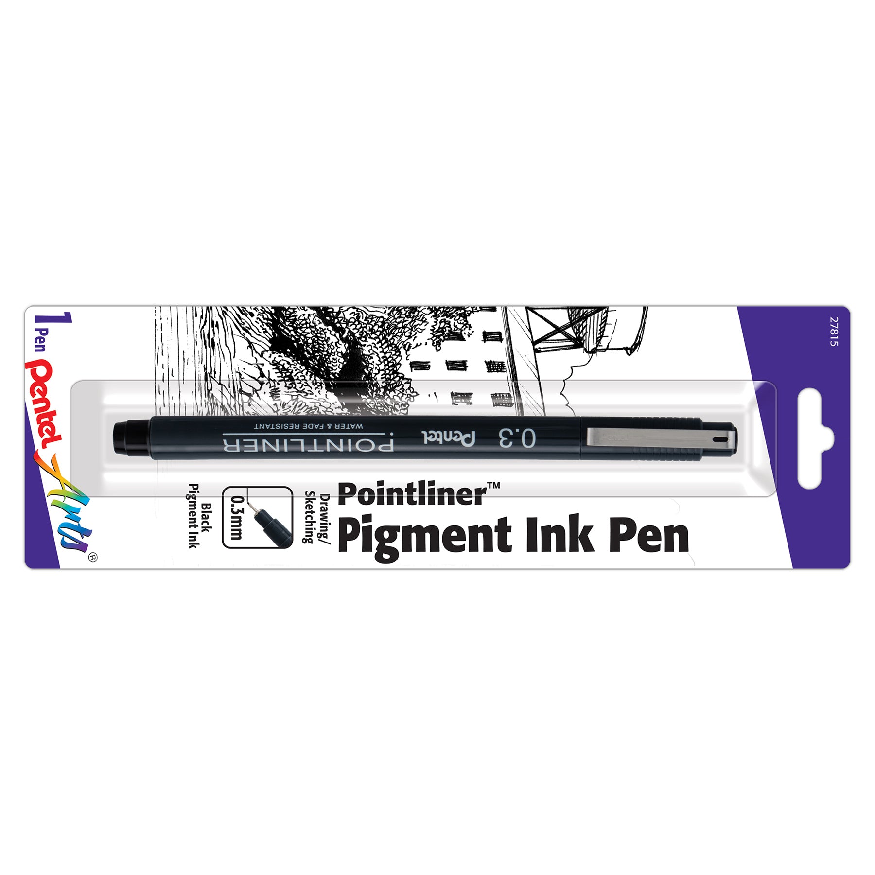 Pointliner Pen, 0.3mm, Black Pigment Ink, 1-Pack