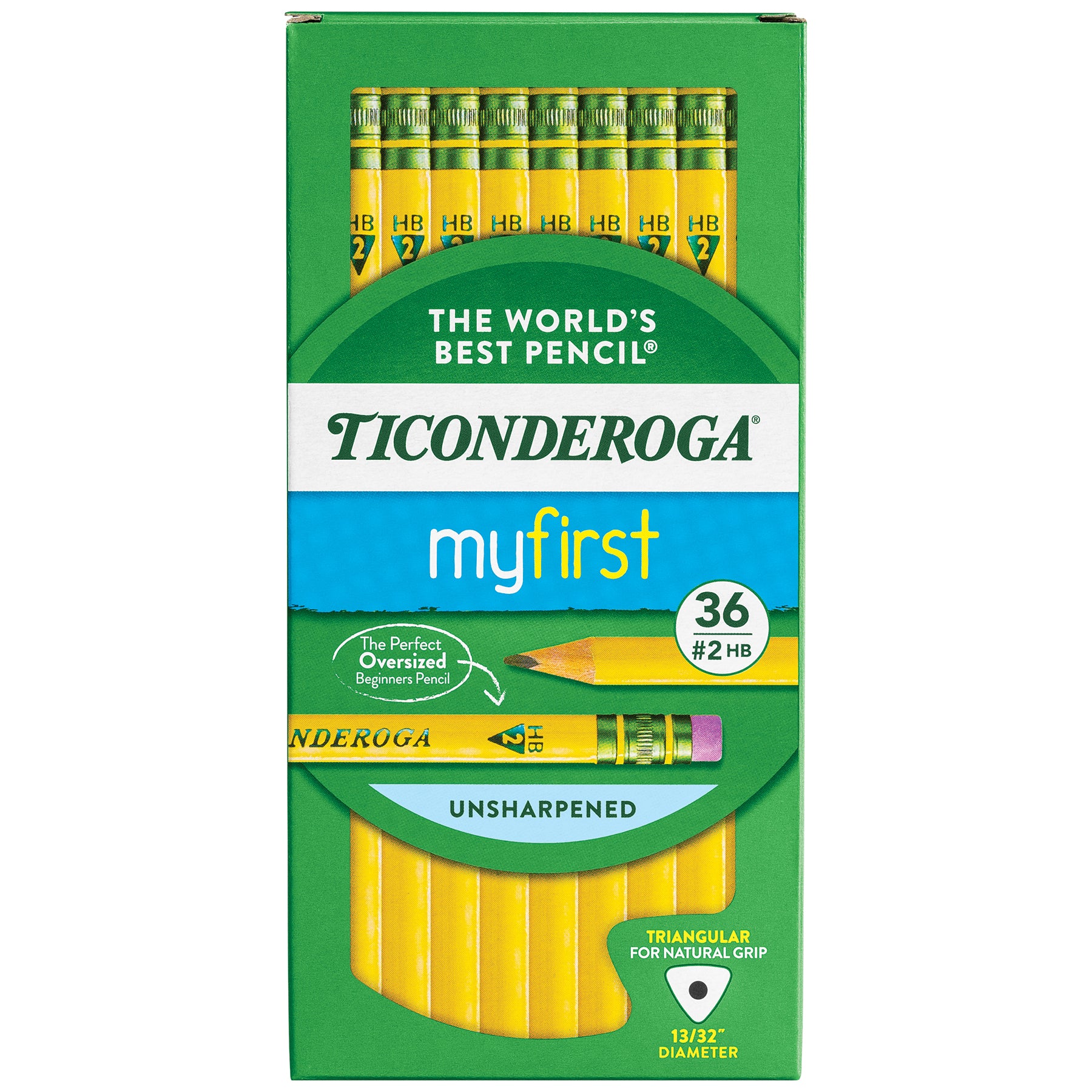 My First Tri-Write Primary Size No. 2 Pencils with Eraser, Box of 36