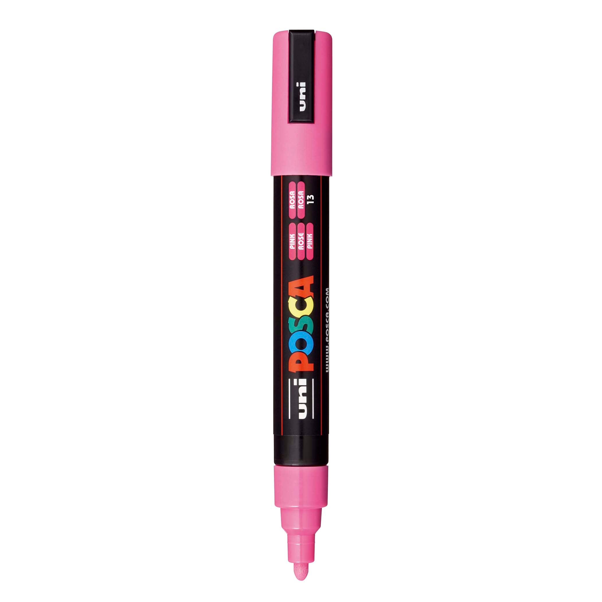 uni® POSCA PC-5M Water-Based Paint Markers, Reversible Medium Tip (1.8-2.5mm), Pink