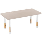 24" x 48" Rectangle Thermofused Activity Table with Adjustable Chunky Wood Legs - Asian Sand/White/Natural
