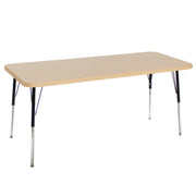 30" x 72" Rectangle La Madera Activity Table with Standard Legs - Maple Grain/Black