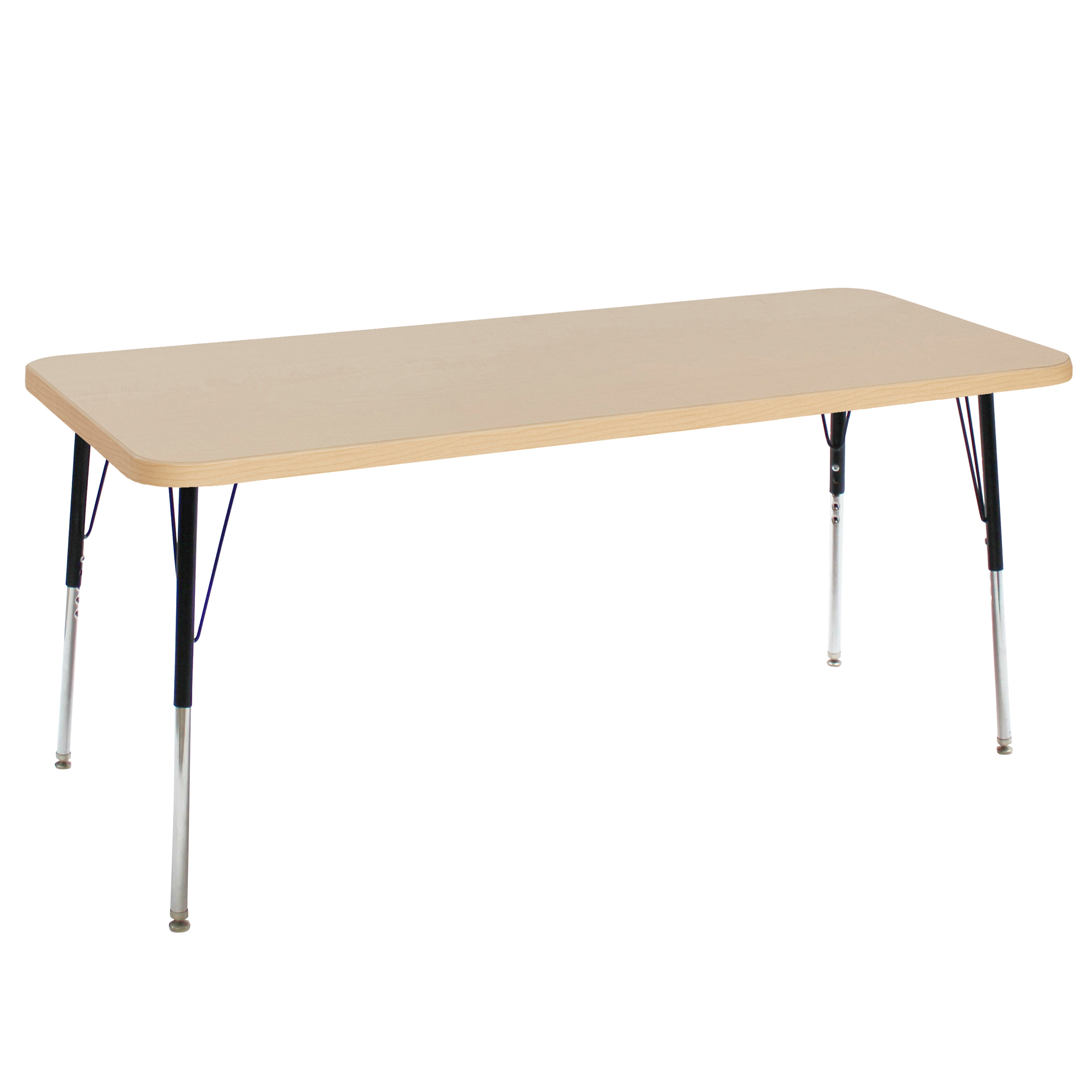 30" x 72" Rectangle La Madera Activity Table with Standard Legs - Maple Grain/Black