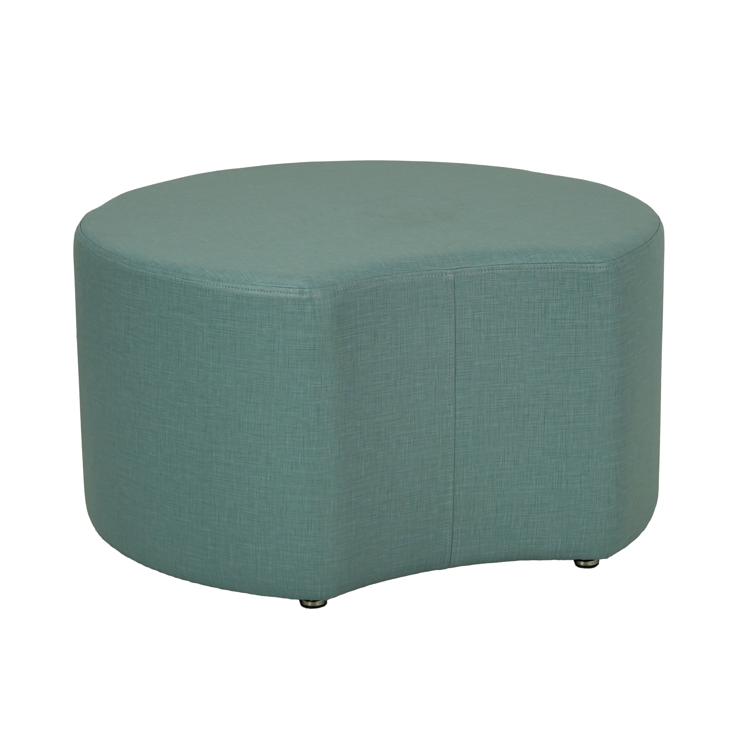Pro Series Upholstered Crescent Ottoman 18" Height - Sky Blue Crosshatch