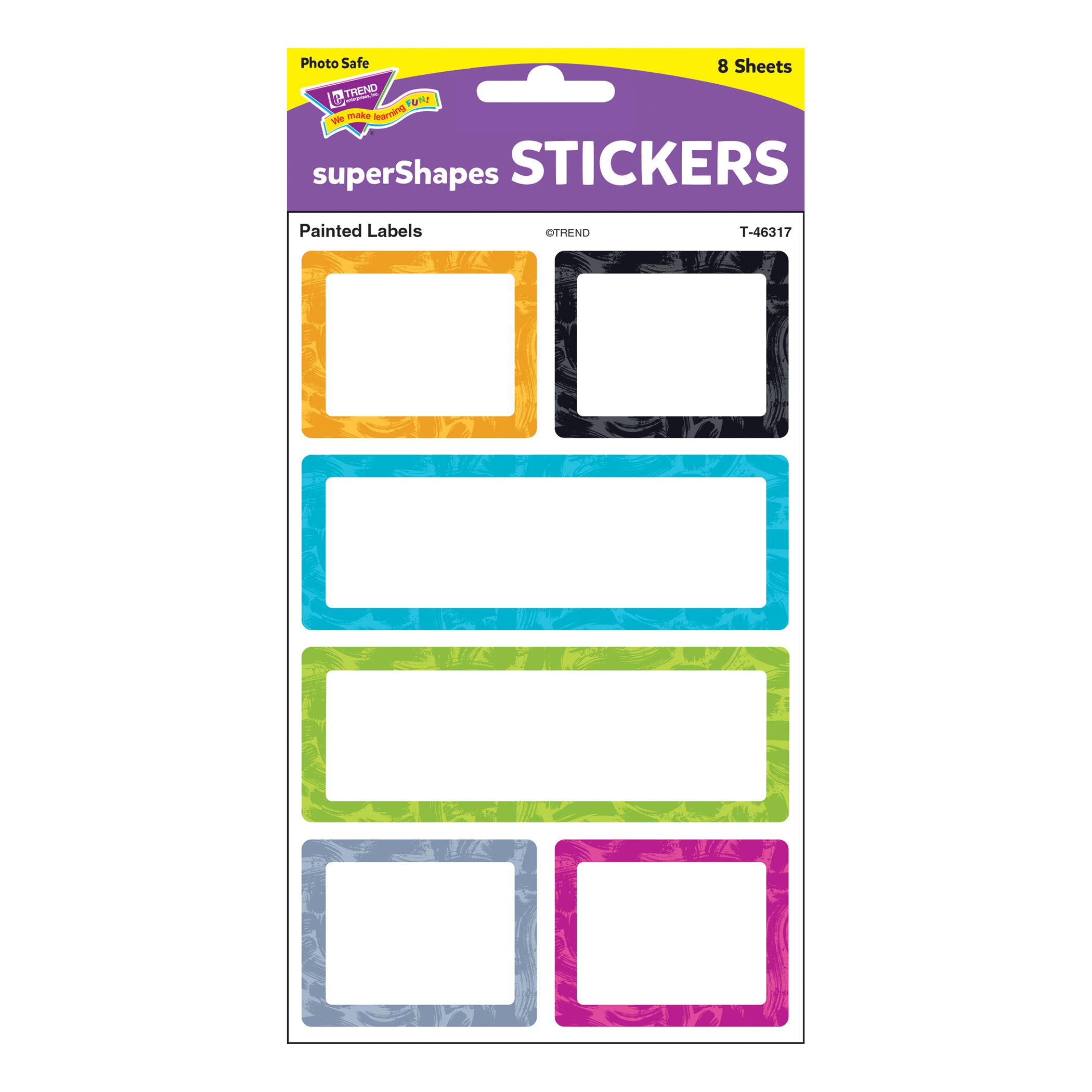 Color Harmony Painted Labels superShapes Stickers - Large, 24 Count