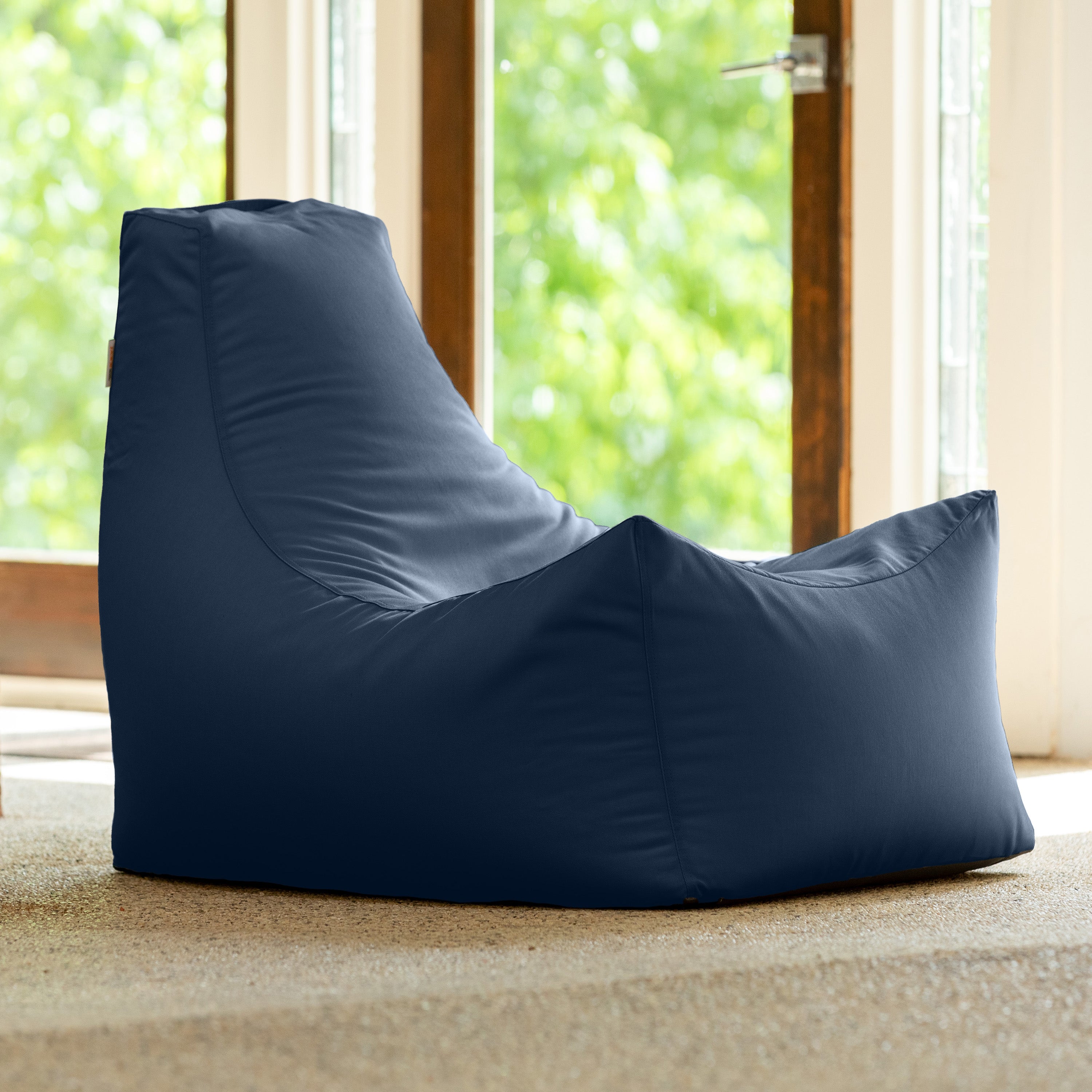 Jaxx Juniper Outdoor Bean Bag Patio Chair & Poolside Lounge, Navy Blue