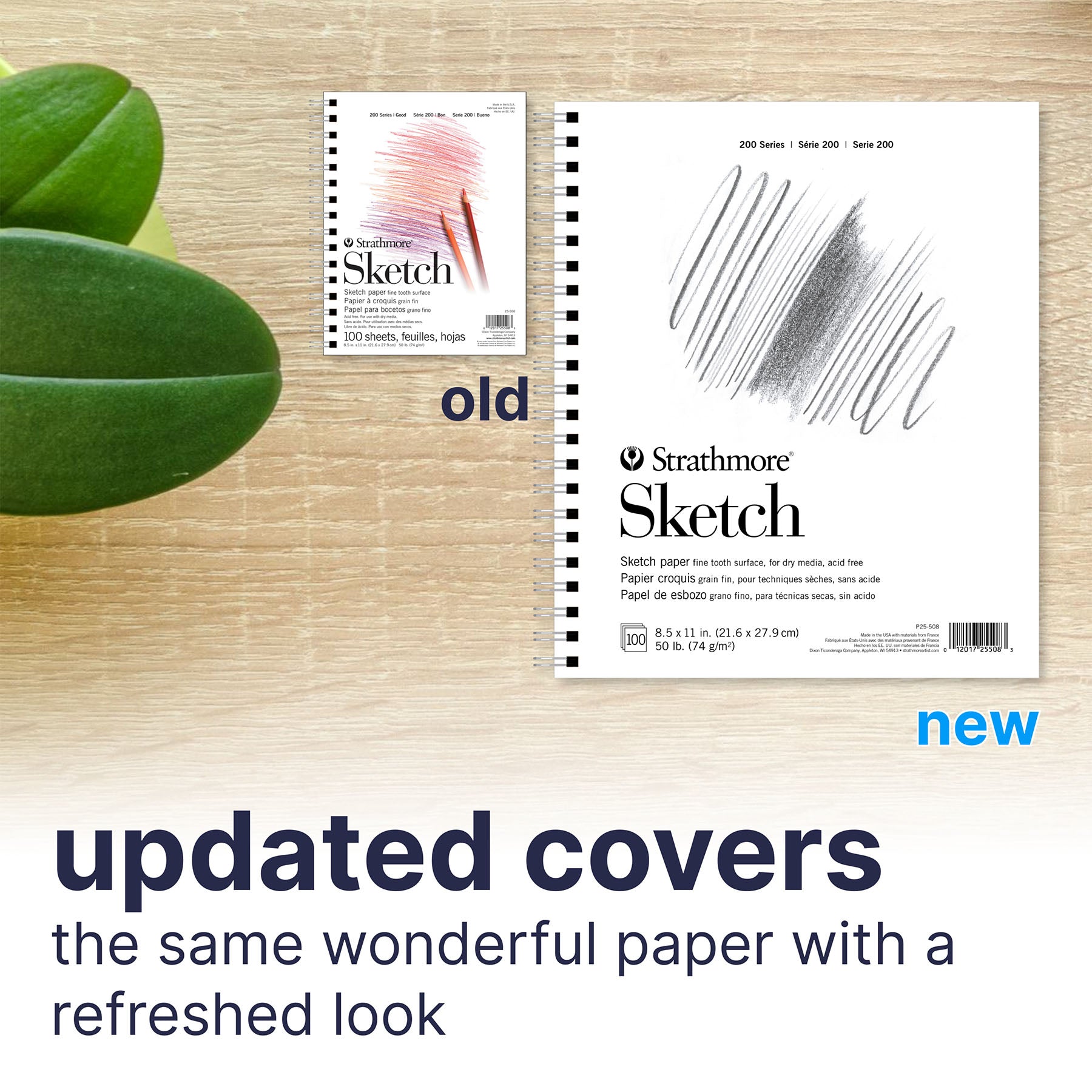 200 Series Sketch Paper Pad, Wire Binding, 100 Sheet, 8.5x11 inch, 1 Count