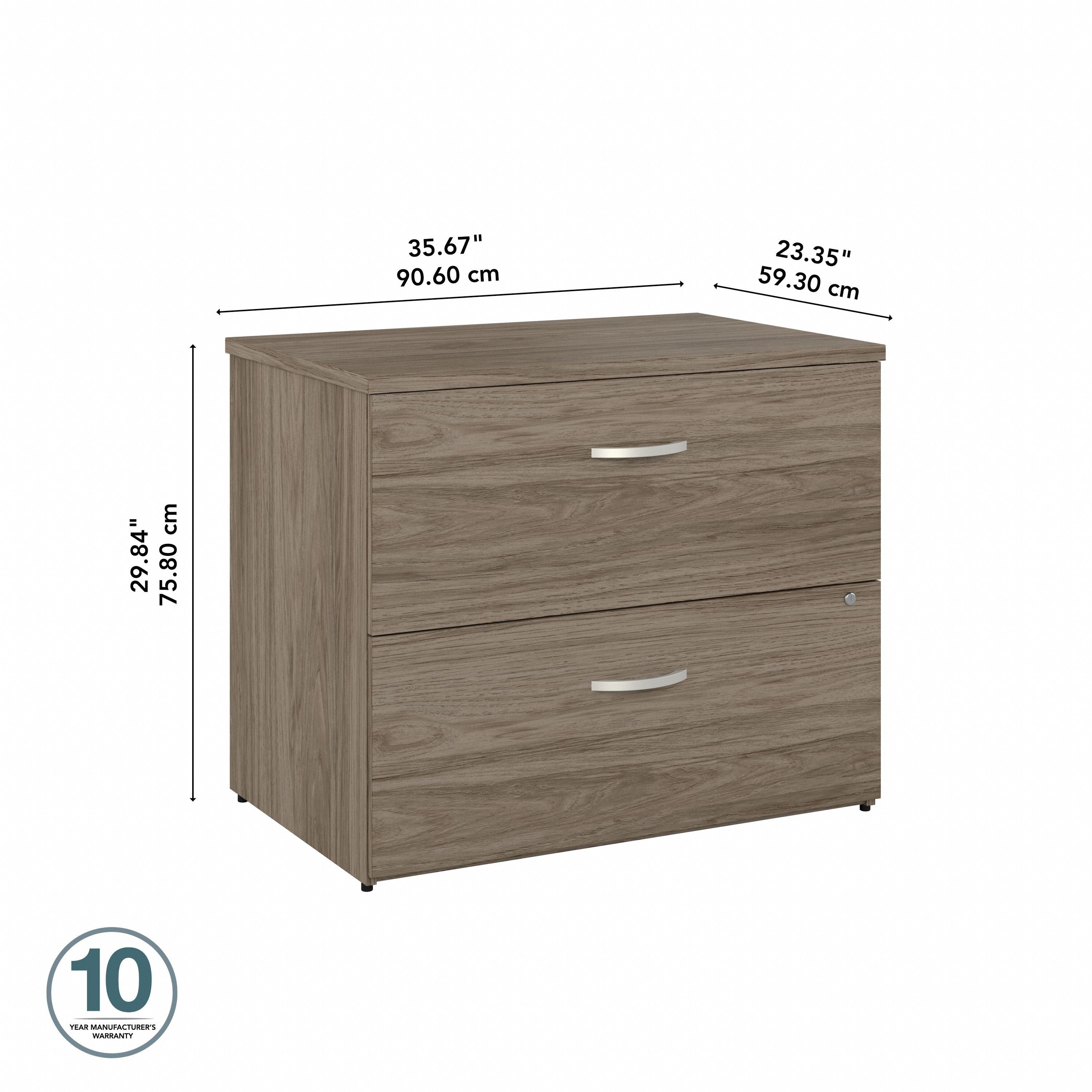 Bush Business Furniture Studio C 2 Drawer Lateral File Cabinet in Modern Hickory - 35.67" Width x 23.35" Depth x 29.84" Height