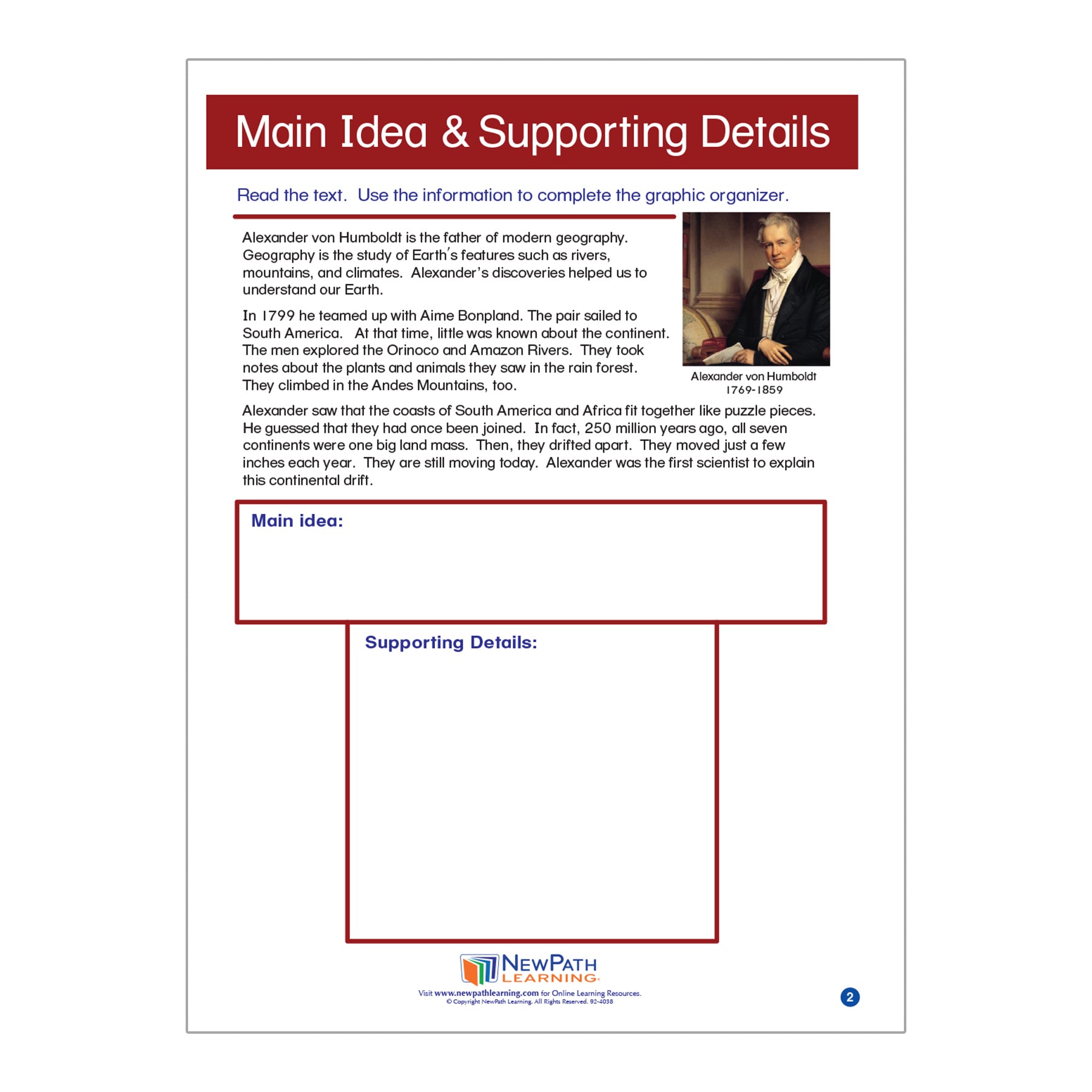Main Idea and Supporting Details Learning Center, Grade 3-5