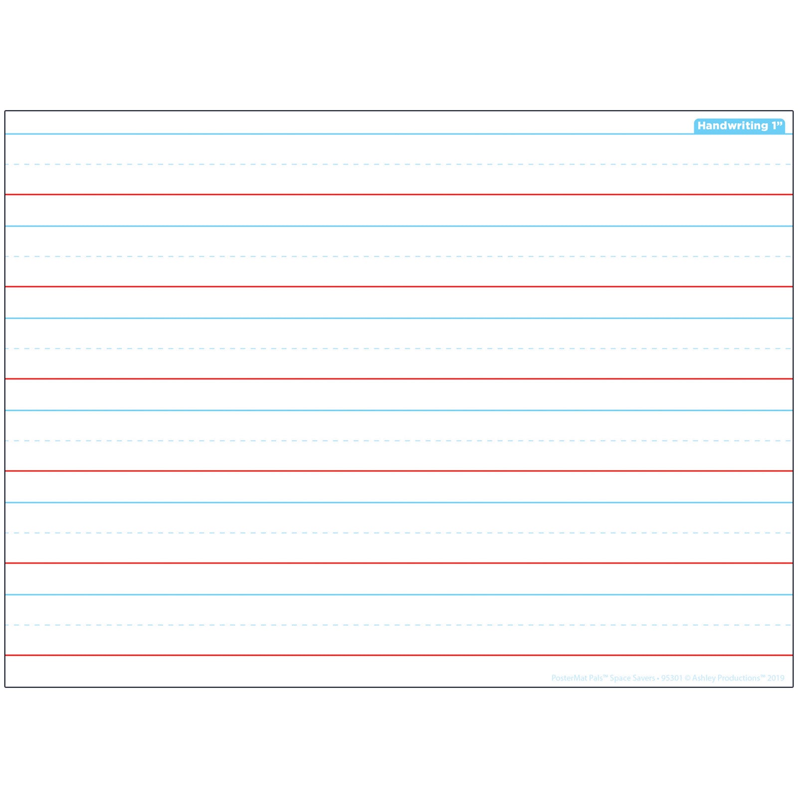 Smart Poly® Single Sided PosterMat Pals® Space Savers, Handwriting 1", 13" x 9.5"