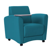 Pro Series Upholstered Common Area Chair with Tablet - Teal/Cosmic Strandz