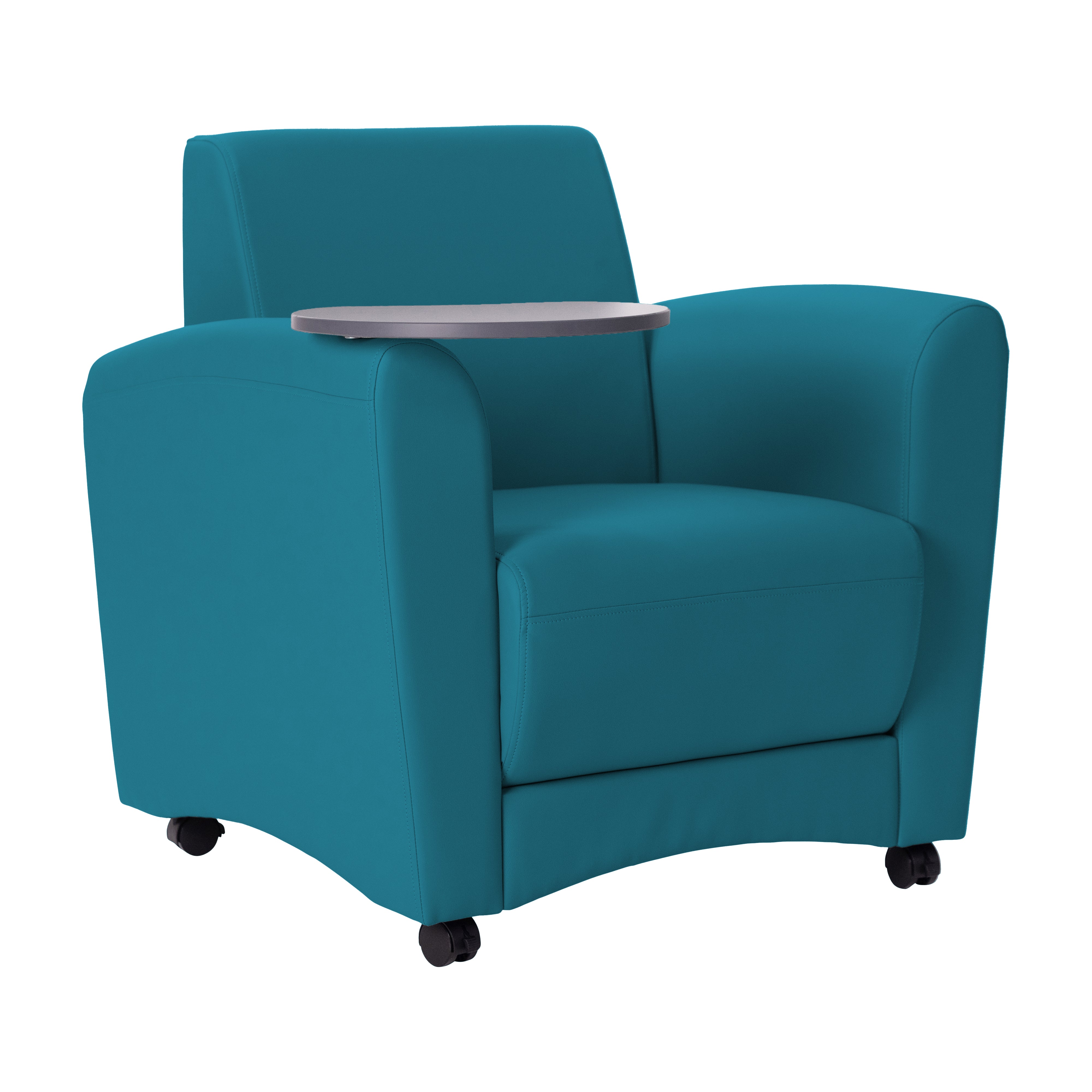 Pro Series Upholstered Common Area Chair with Tablet - Teal/Cosmic Strandz