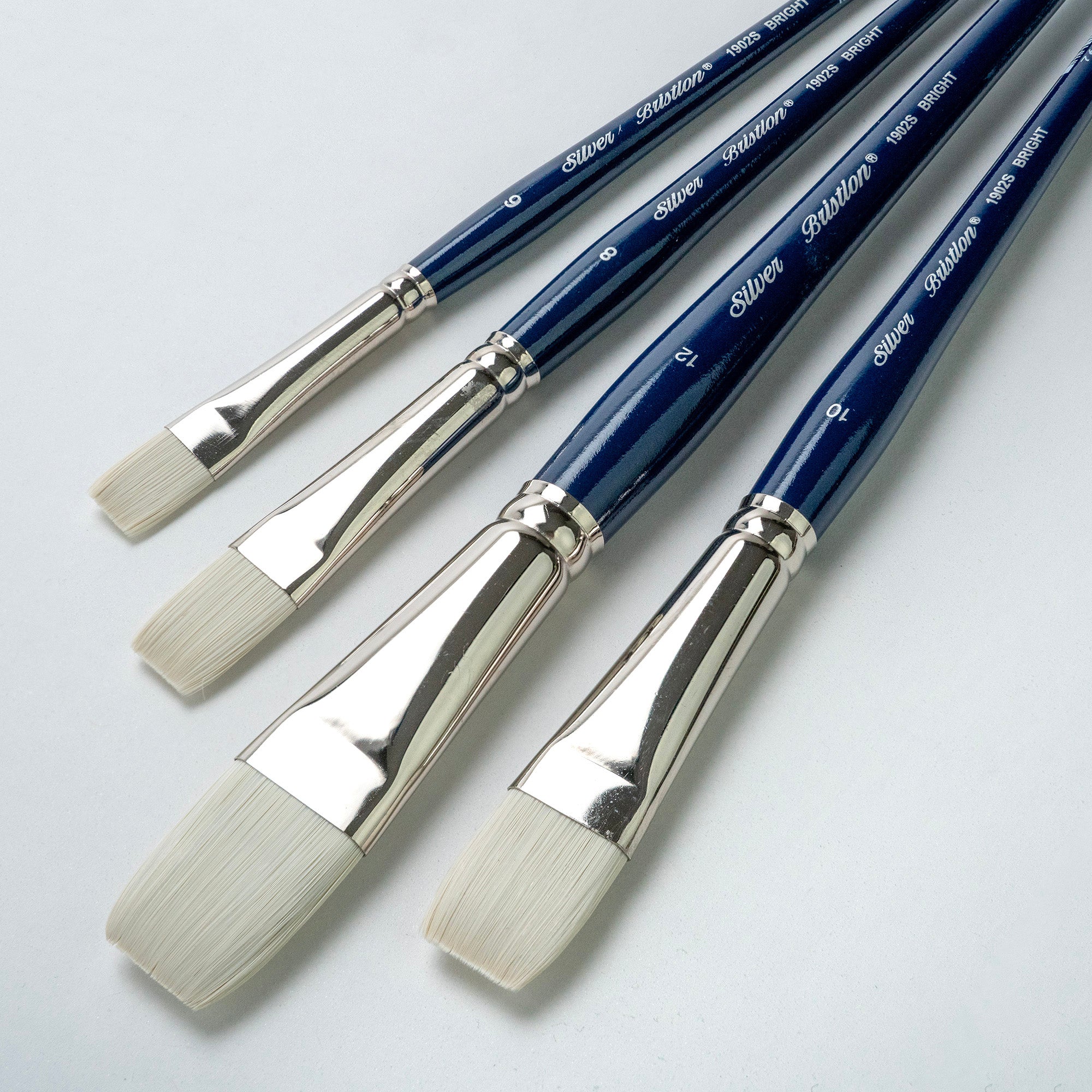 Bristlon Short Handle Brights Brushes, Set of 4