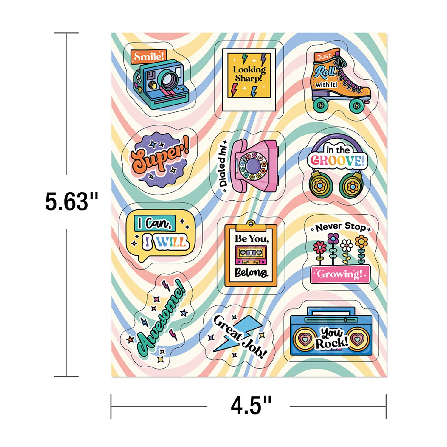 Happily Ever Elementary Retro Remix Motivators Motivational Stickers, Pack of 72