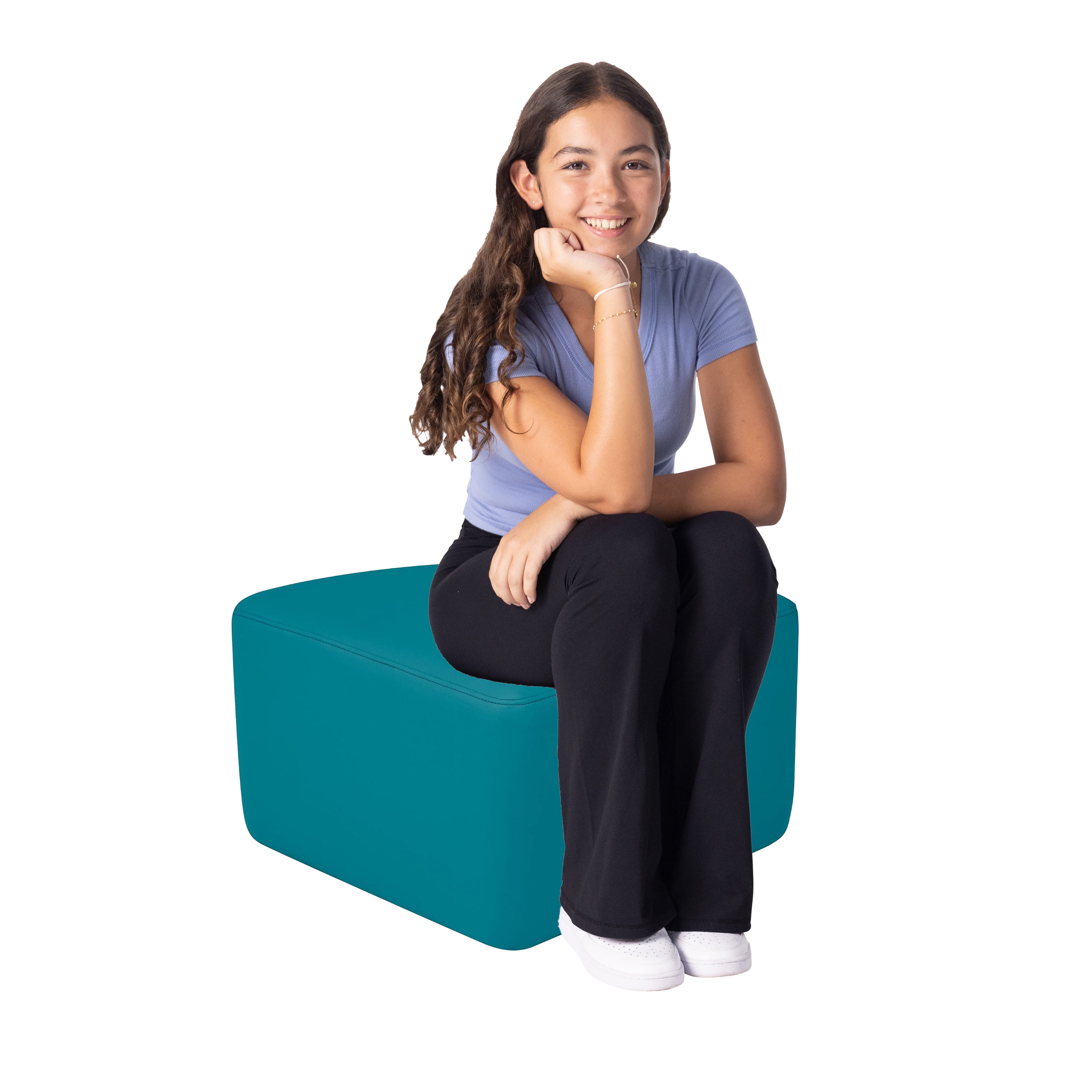 Pro Series Upholstered Pie Ottoman 12" Height - Teal
