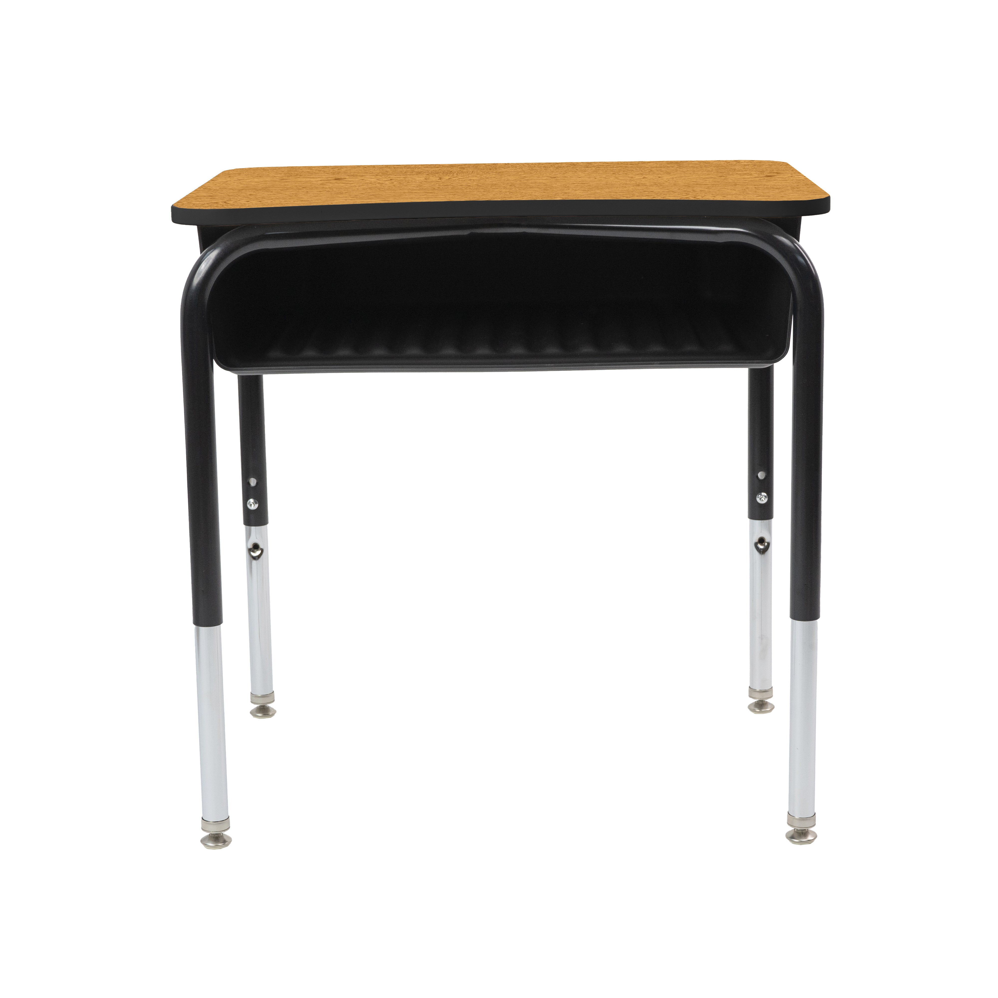18" x 24" Belly Curve Open Front Desk with Book Box, 2-pack - Oak/Black