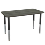 24" x 48" Rectangle La Madera Activity Table with Adjustable Super Legs - Gray Wood/Black