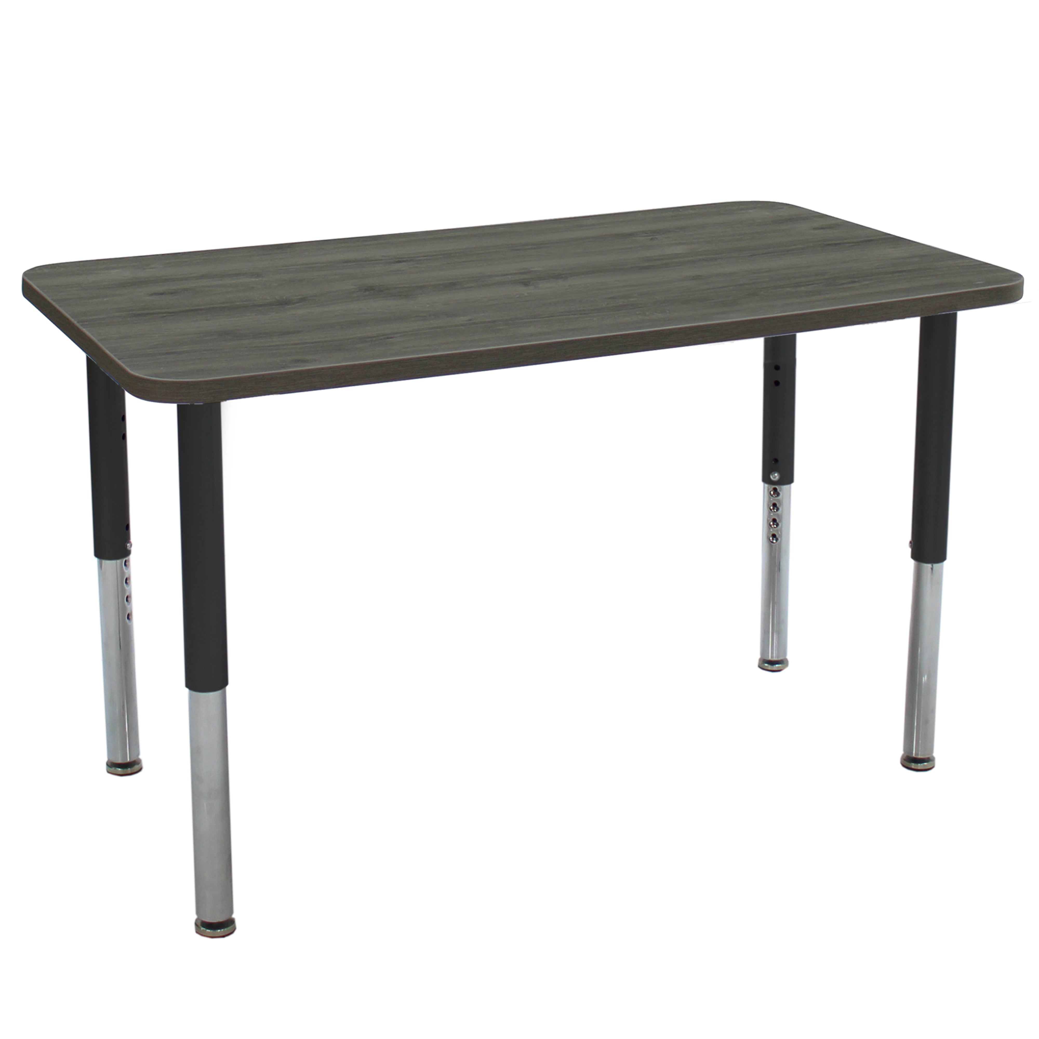 24" x 48" Rectangle La Madera Activity Table with Adjustable Super Legs - Gray Wood/Black