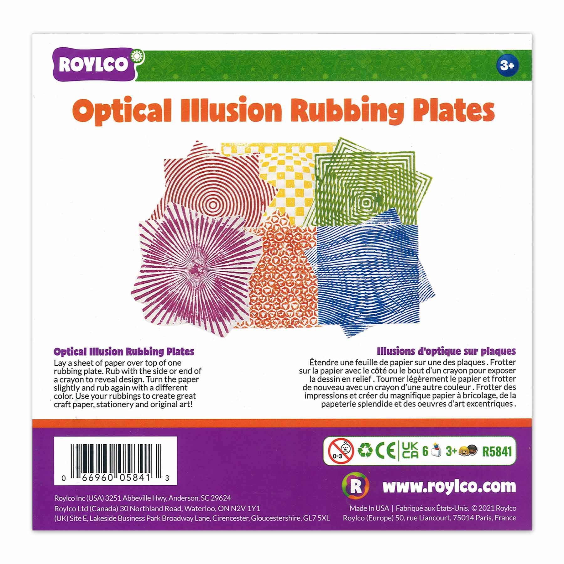 Optical Illusion Rubbing Plates, Pack of 6