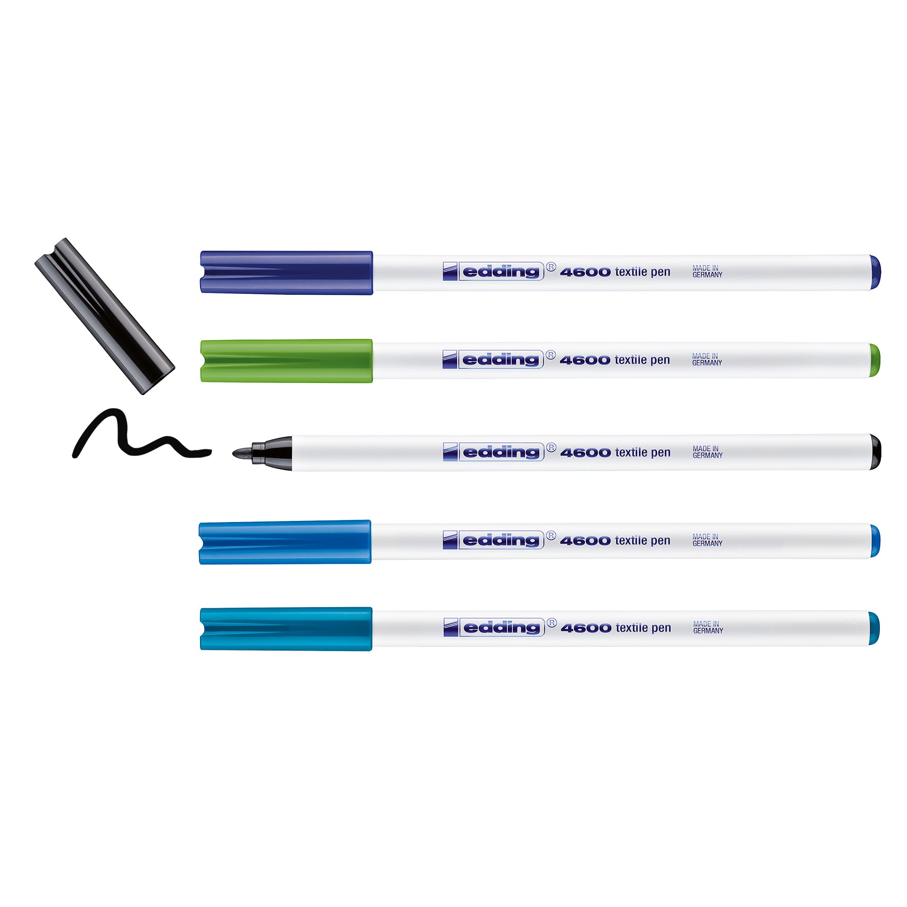 edding 4600 Textile Pen - Set of 5 - Cool