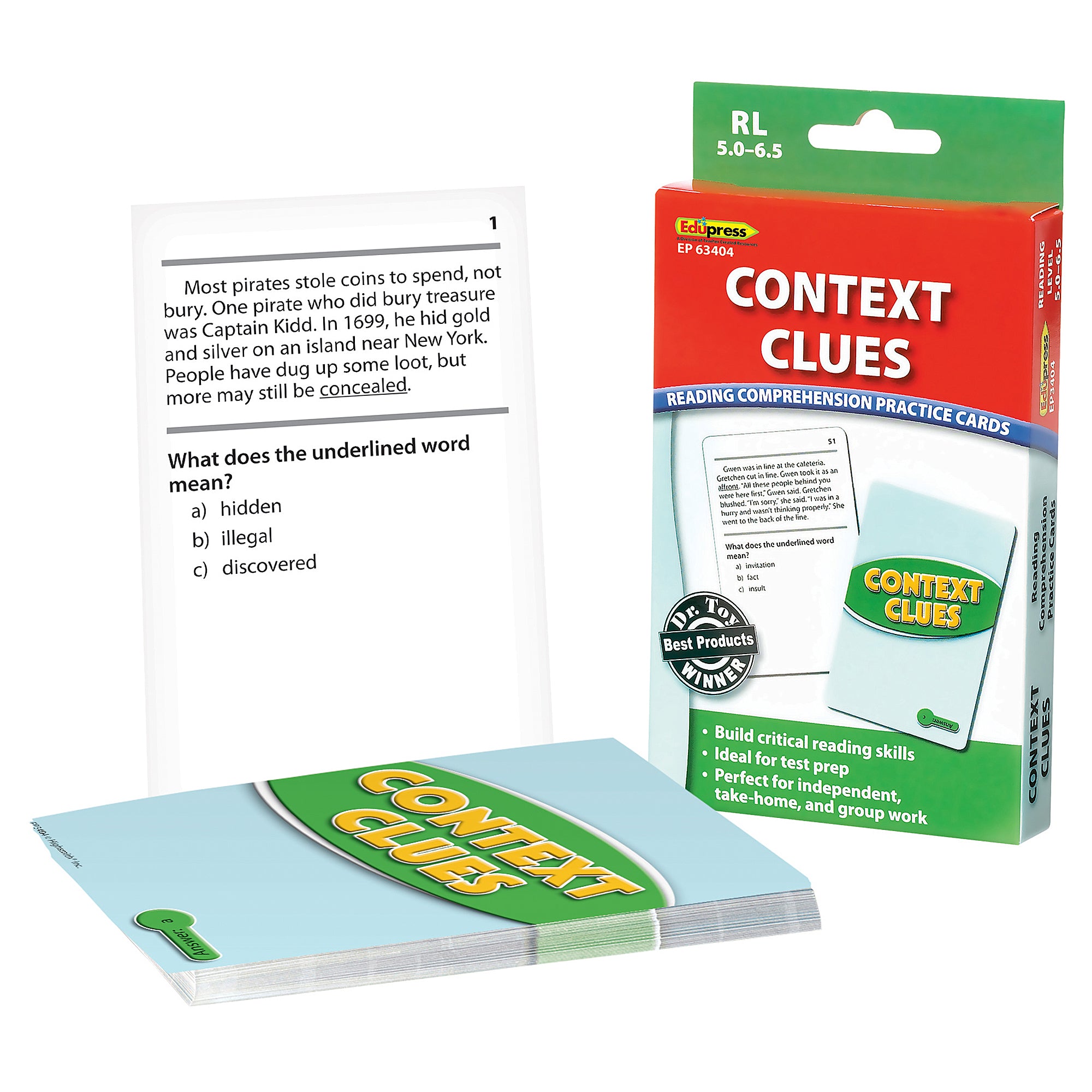 Context Clues Practice Cards, Levels 5.0-6.5