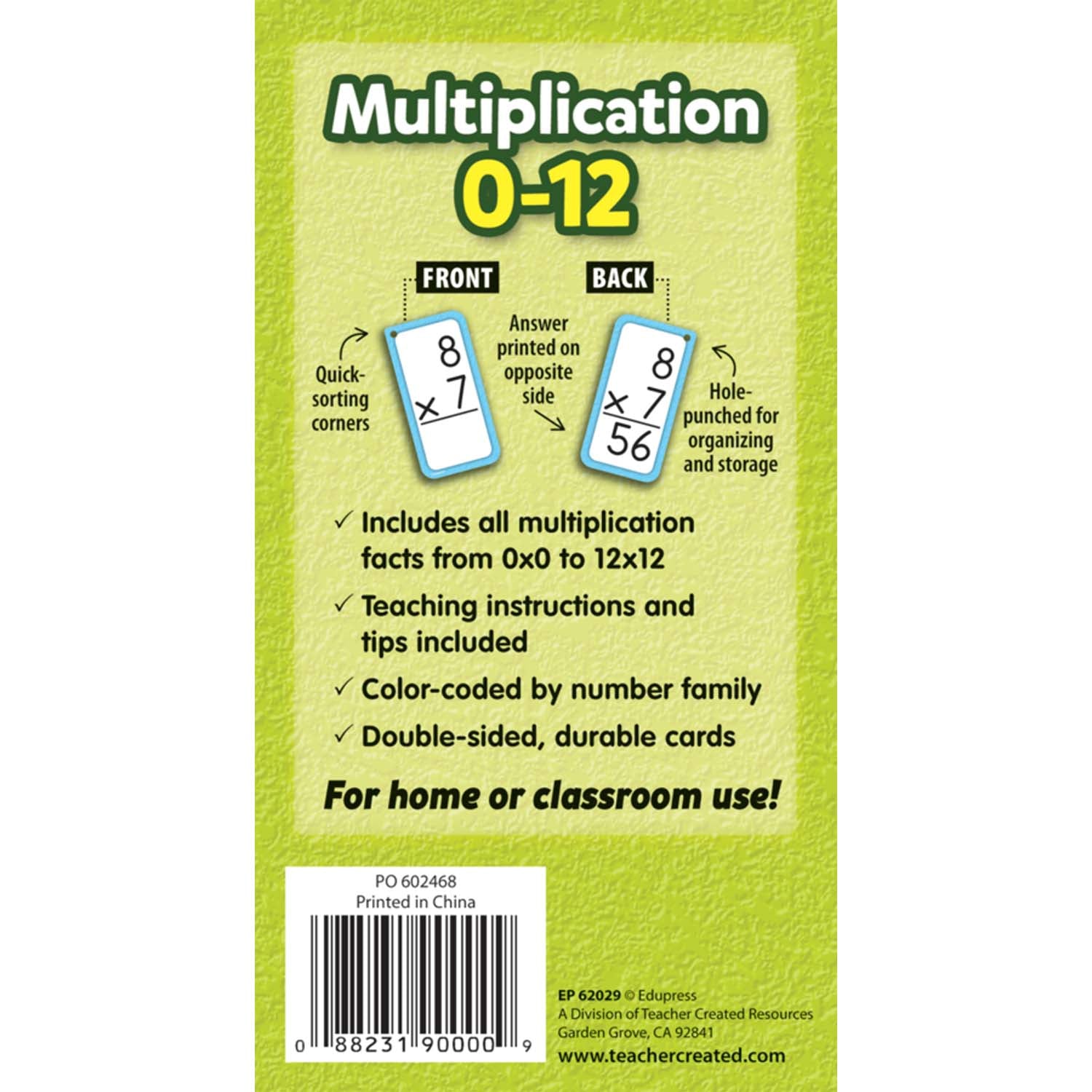 Multiplication Flash Cards - All Facts 0–12