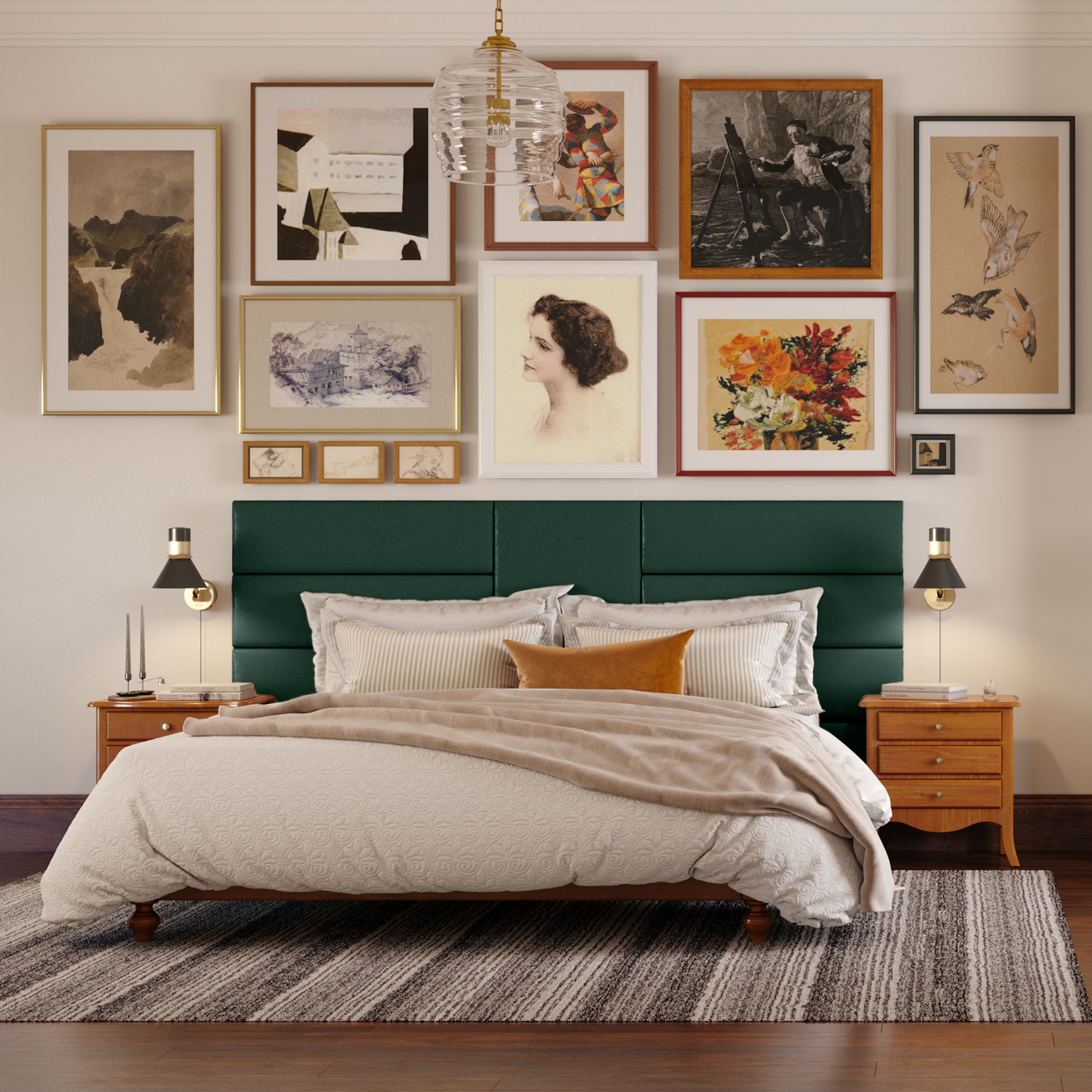 Jaxx Panelist Modern Padded Headboard- Wall Mounted Panel (22.5" x 22.5") - 1 Pack, Vegan Leather, Arctic Fox