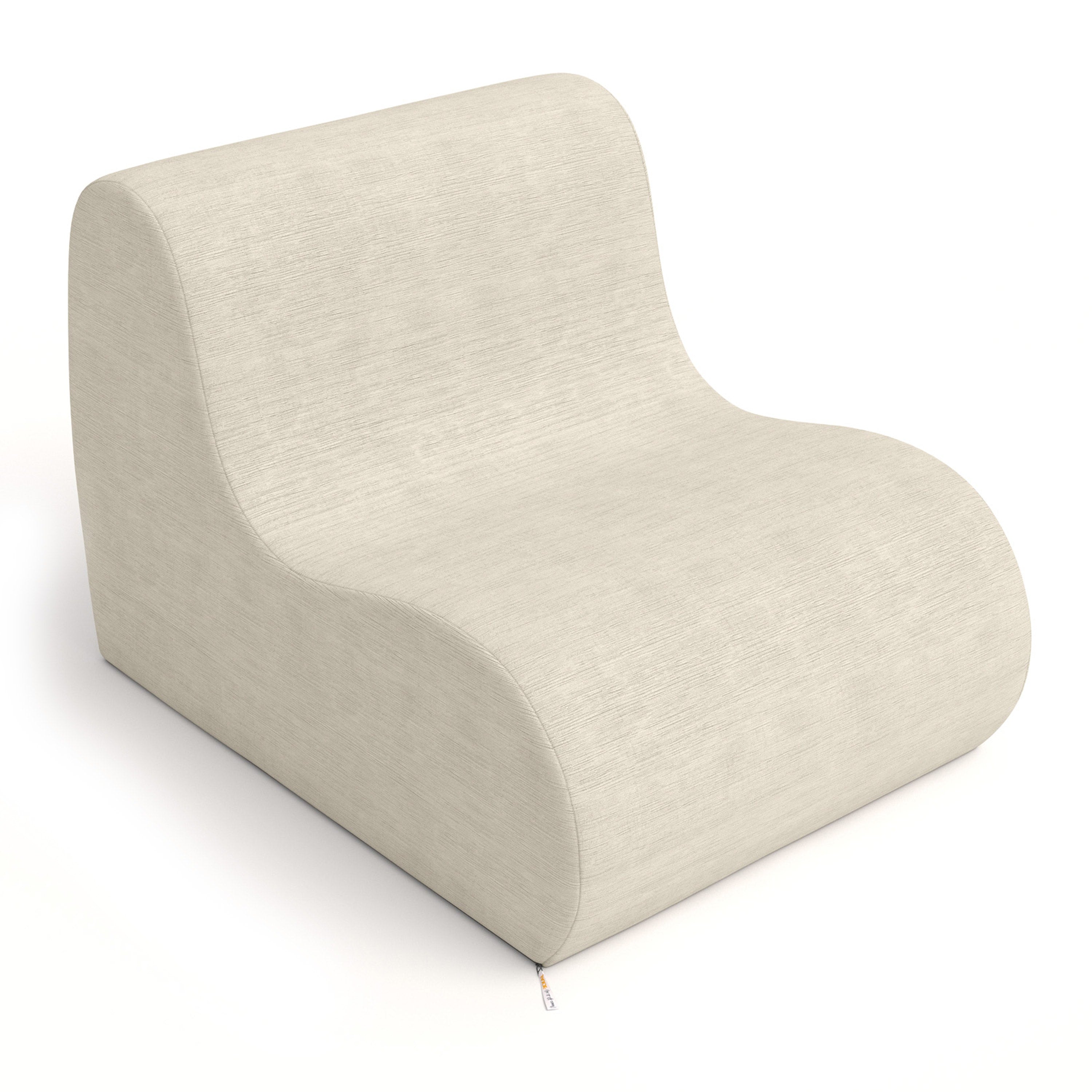 Jaxx Uptown Large Modern Armless Accent Chair, Ivory