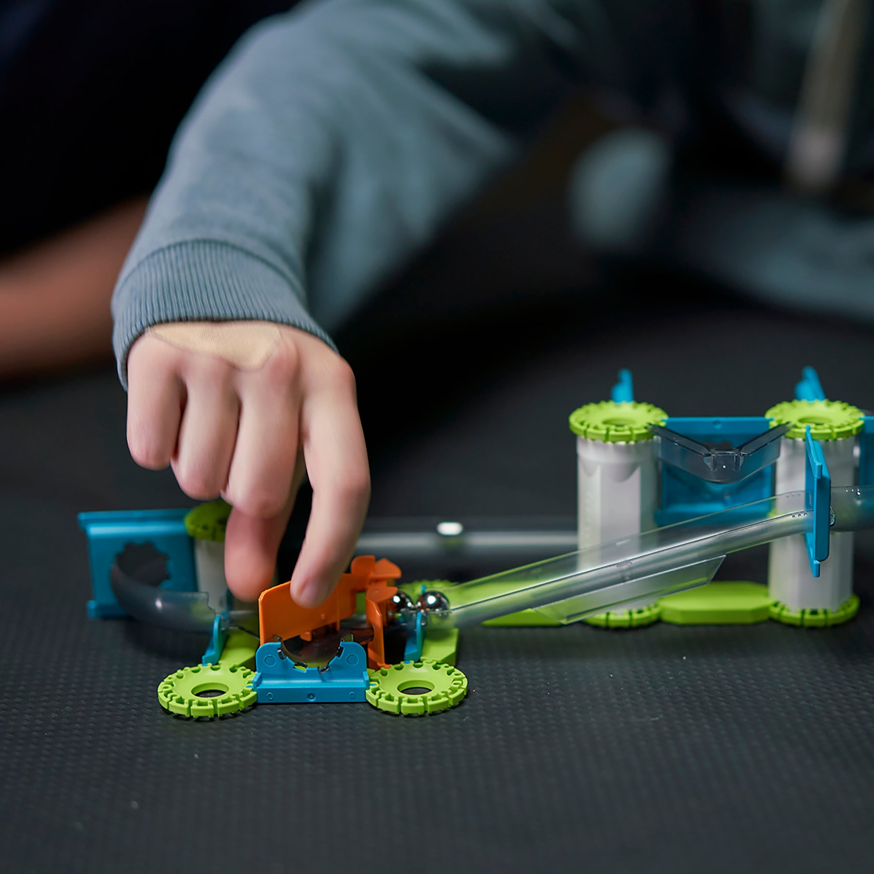 Mechanics Gravity Construction Set, Race Track Recycled, 67 Pieces