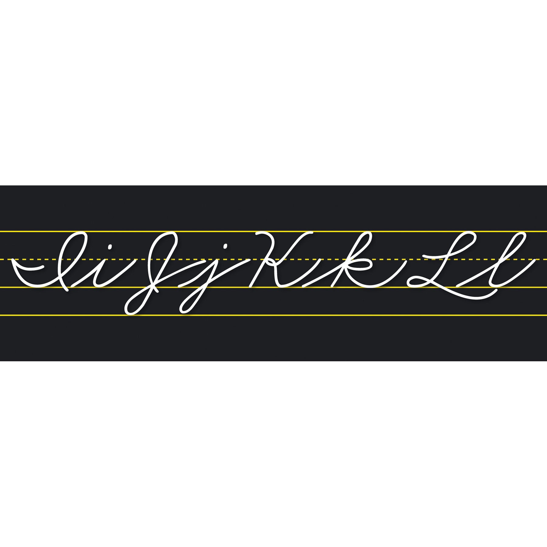Alphabet Lines Black Traditional Cursive