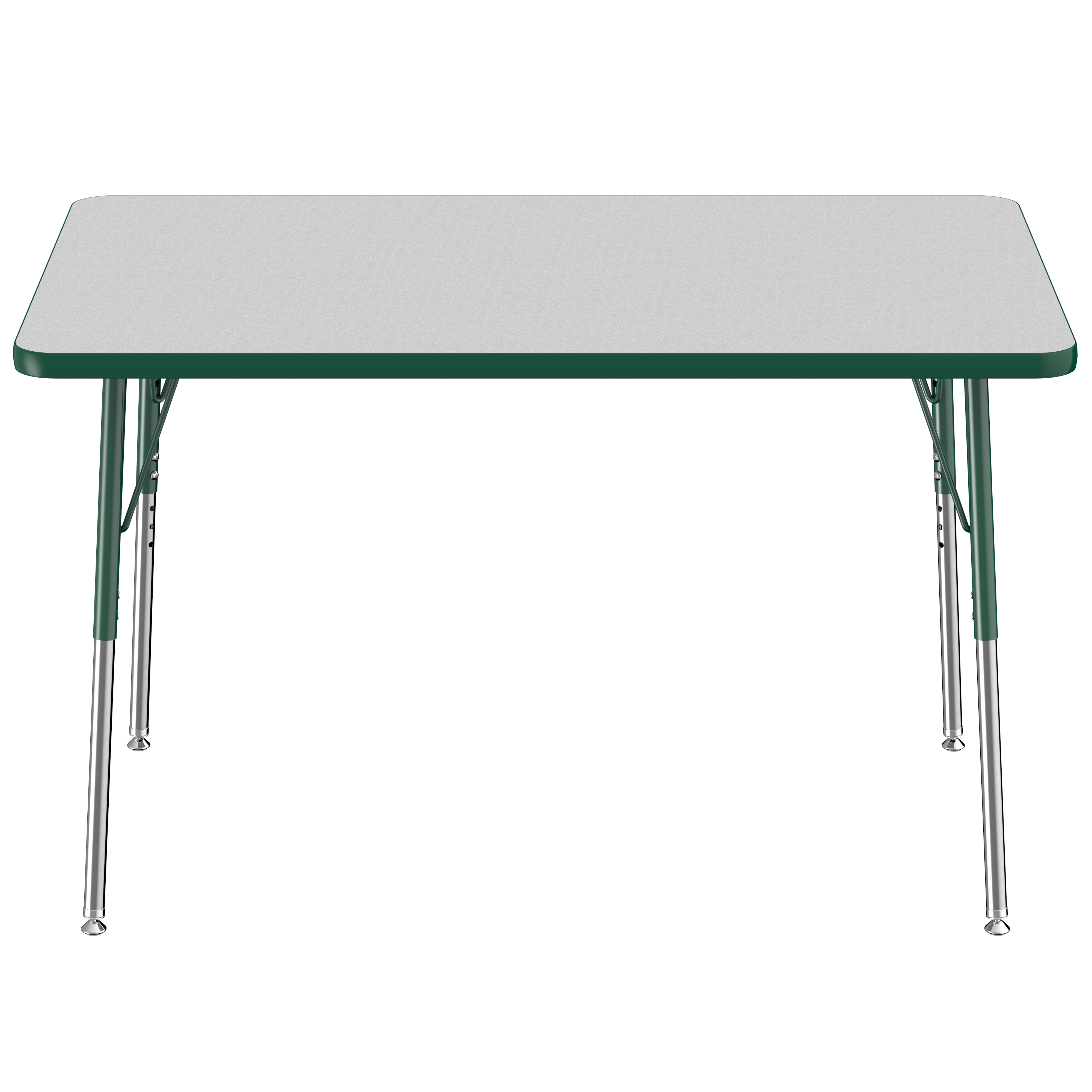 30" x 48" Rectangle T-Molding Activity Table with Adjustable Standard Swivel Glide Legs - Gray/Green