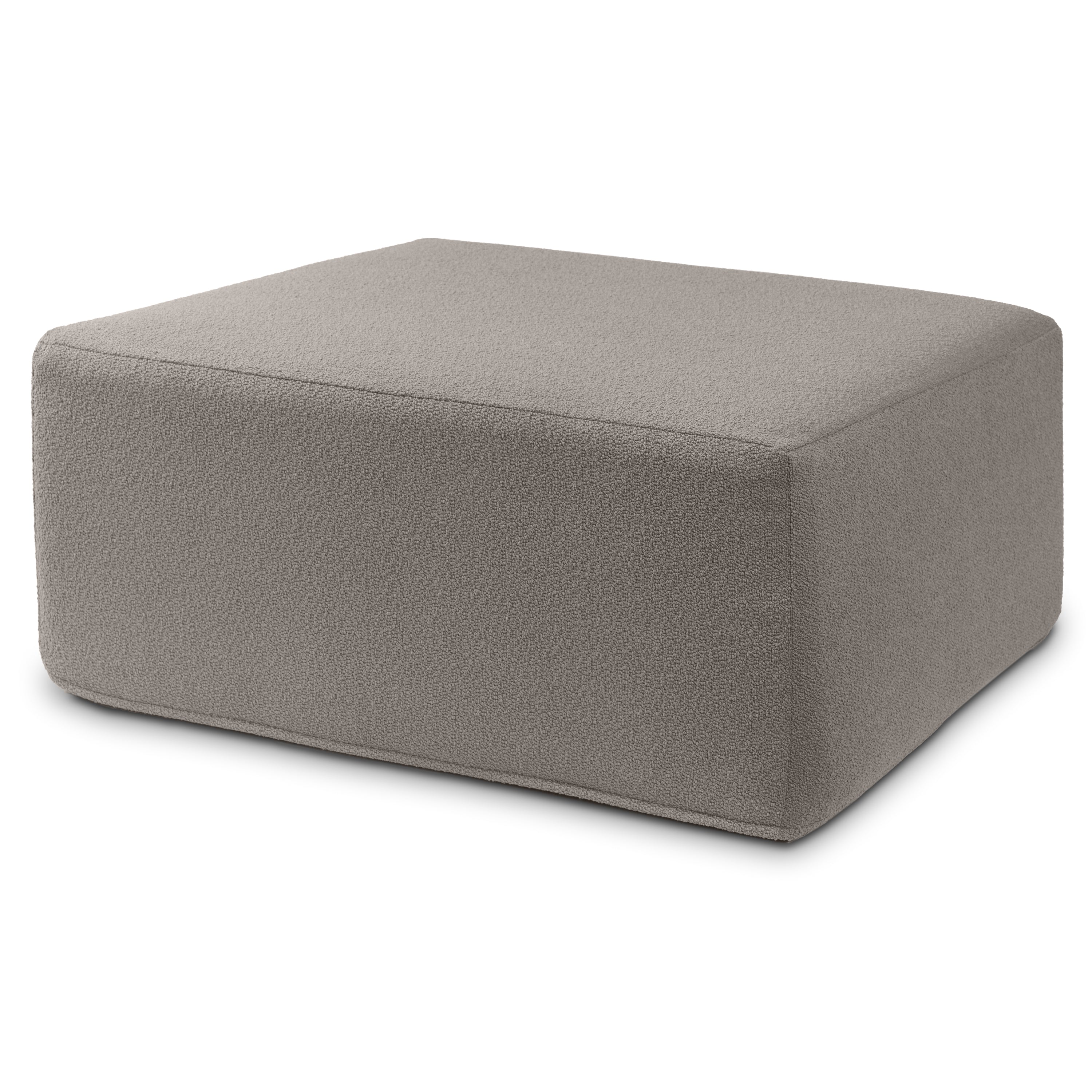 Jaxx Fairlie Couch Ottoman - Oversized Square Foam Coffee Table Ottoman, 36", Luxe Boucle, Boucle Dark Grey