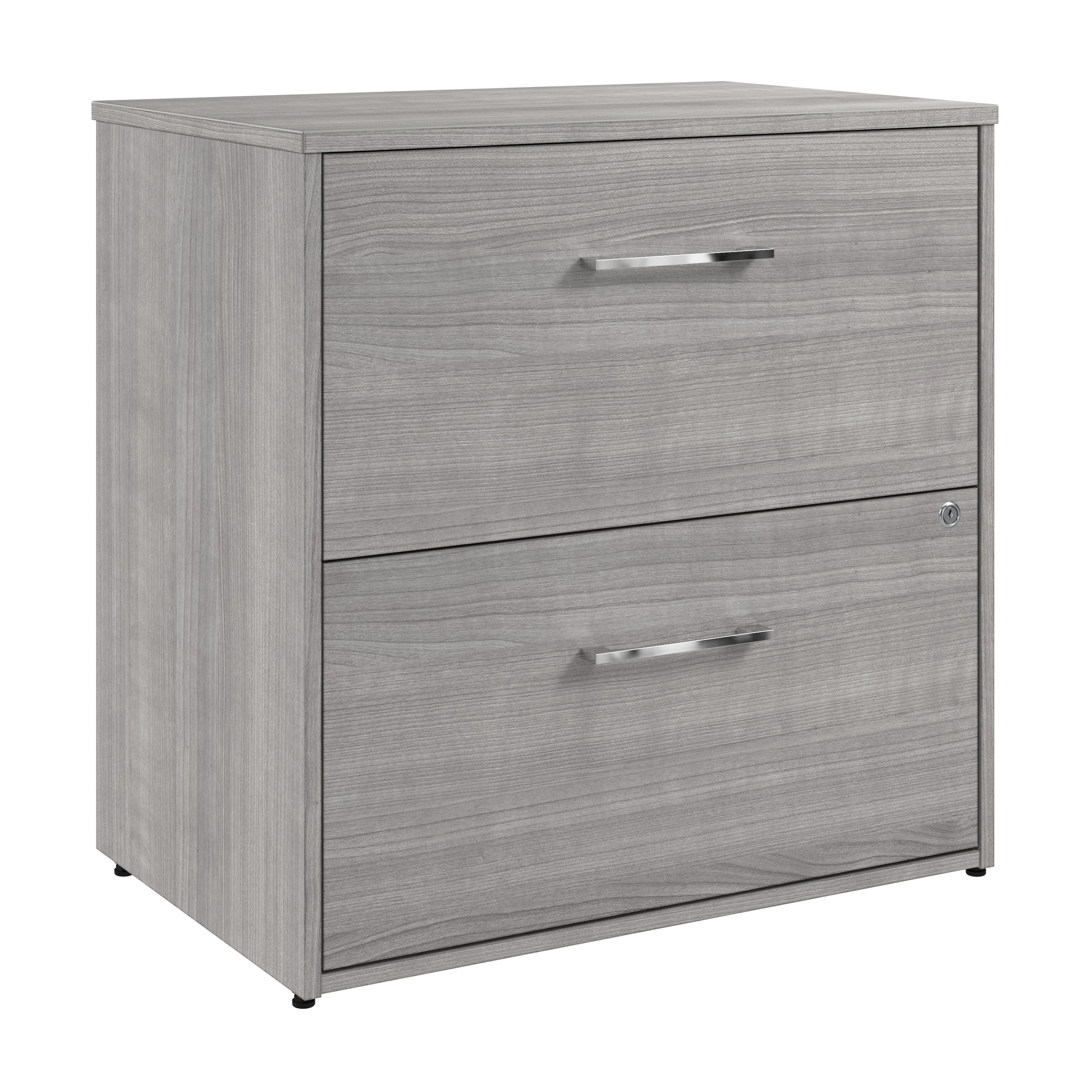 Bush Business Furniture Hustle 2 Drawer Lateral File Cabinet with Lock in Platinum Gray - Assembled - 29.65" Width x 19.61" Depth x 30" Height