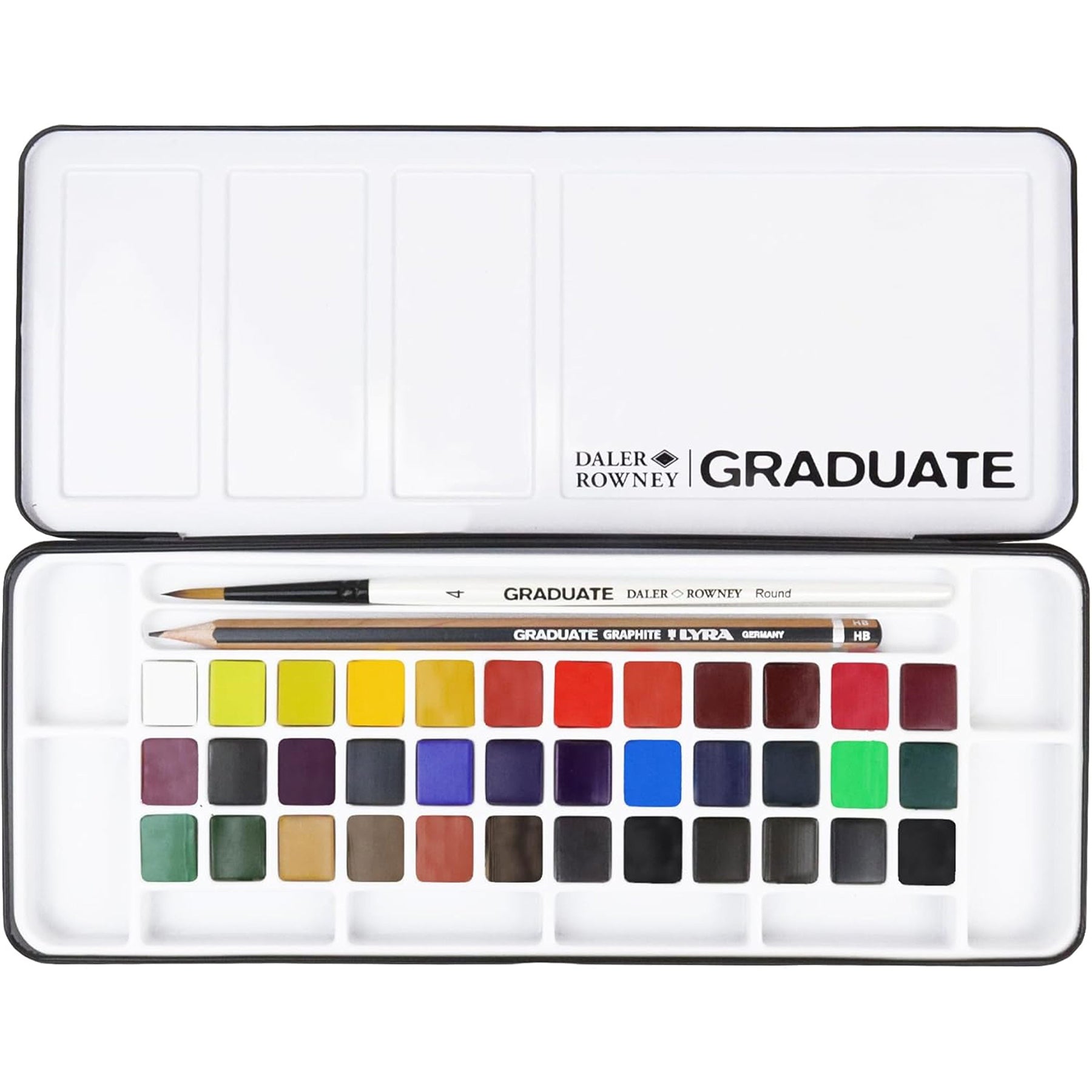 Graduate Watercolor Paint Half Pan Travel Set, Assorted Colors, 36 Pieces