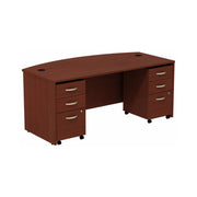 Bush Business Furniture Series C 72W Bowfront Shell Desk with (2) 3-Drawer Mobile Pedestals - 71.1" Width x 36.06" Depth x 29.8" Height