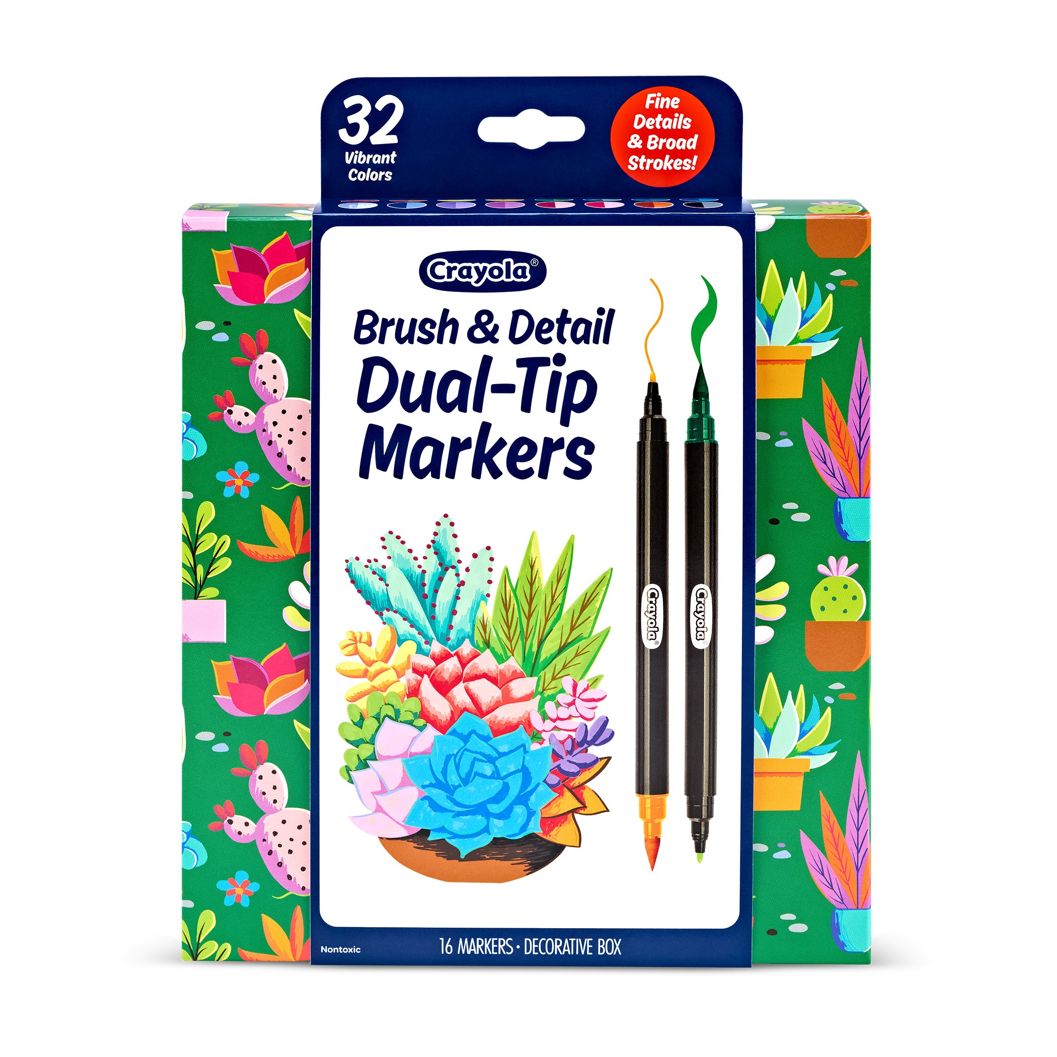 Brush & Detail Dual-Tip Markers, Pack of 16