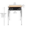 18" x 24" Belly Curve Open Front Desk with Book Box, 2-pack - Maple/Black/Silver/Black